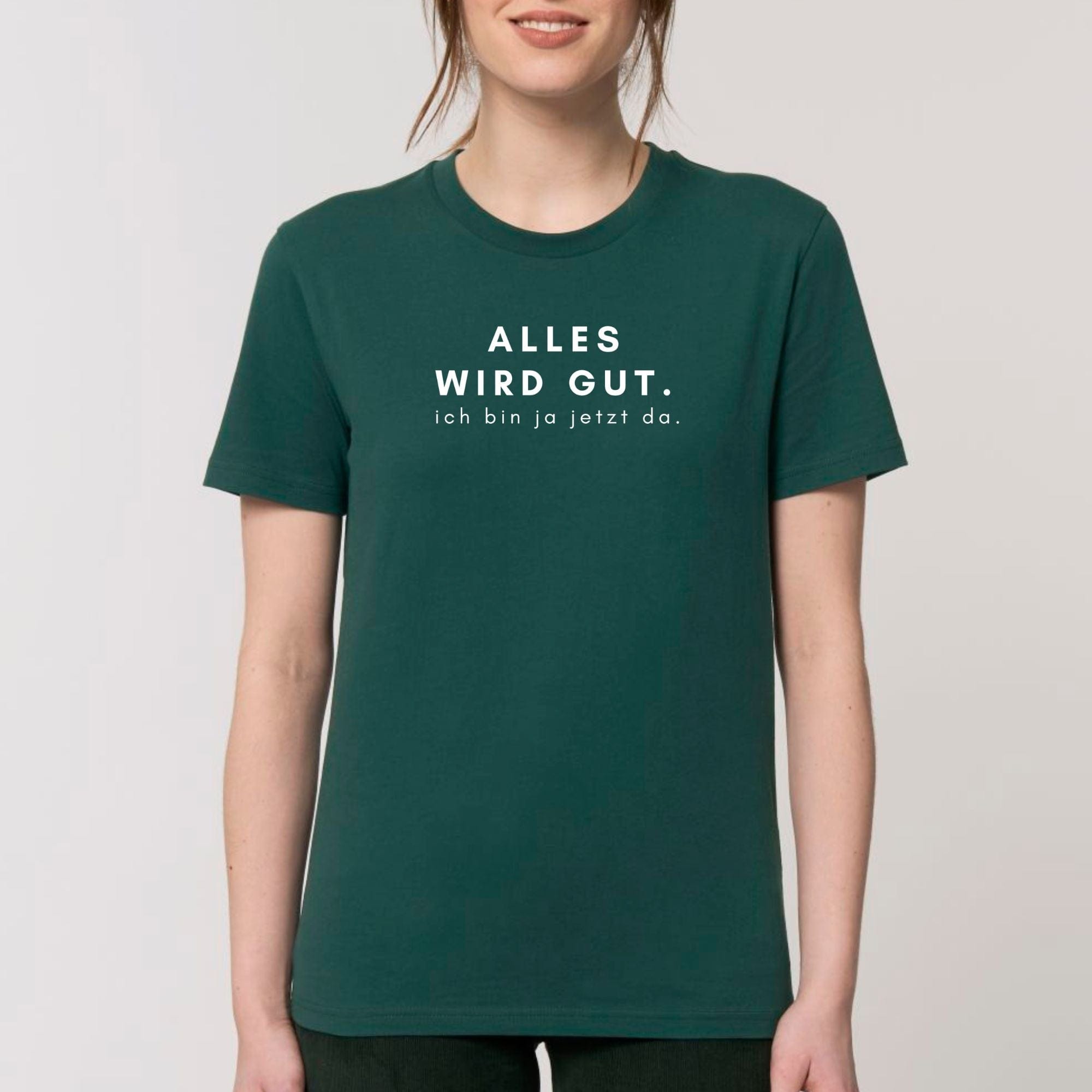 moteevation Alles wird gut, ich bin ja jetzt da - Bio Unisex T-Shirt Glazed Green / S