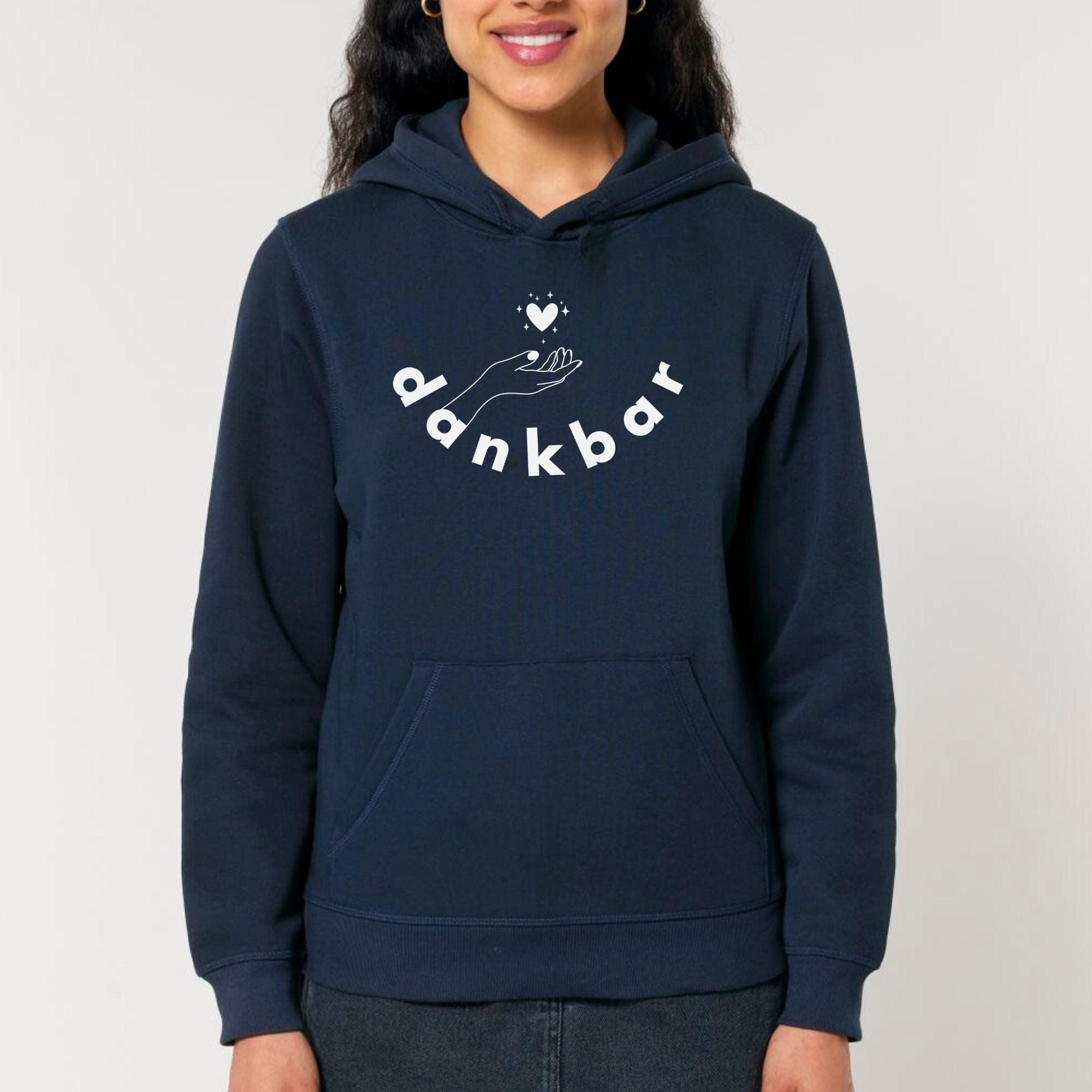 moteevation Dankbar Herz - Bio Unisex Hoodie French Navy / XS