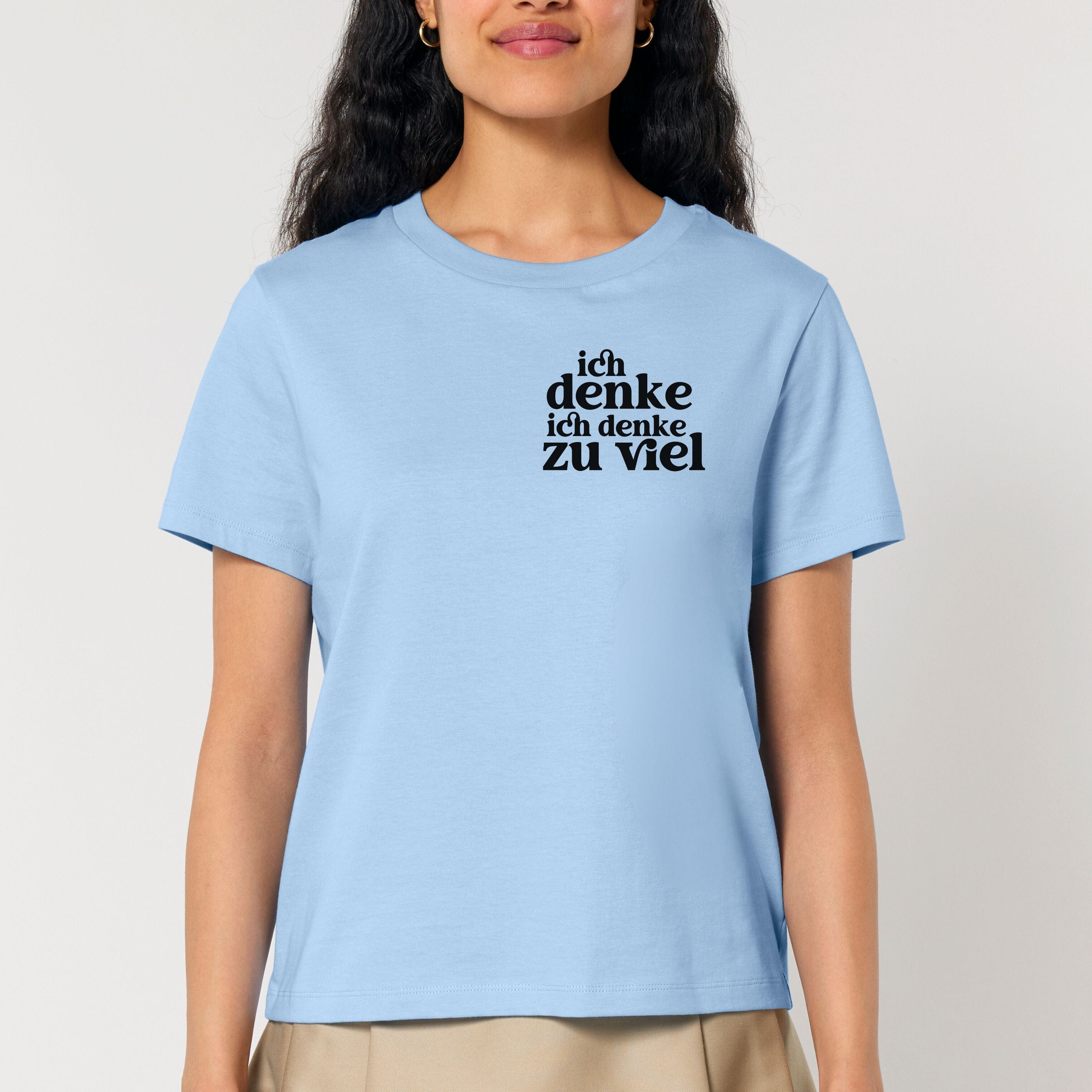 moteevation Ich denke ich denke zu viel - Bio Frauen T-Shirt Blue Soul / XS