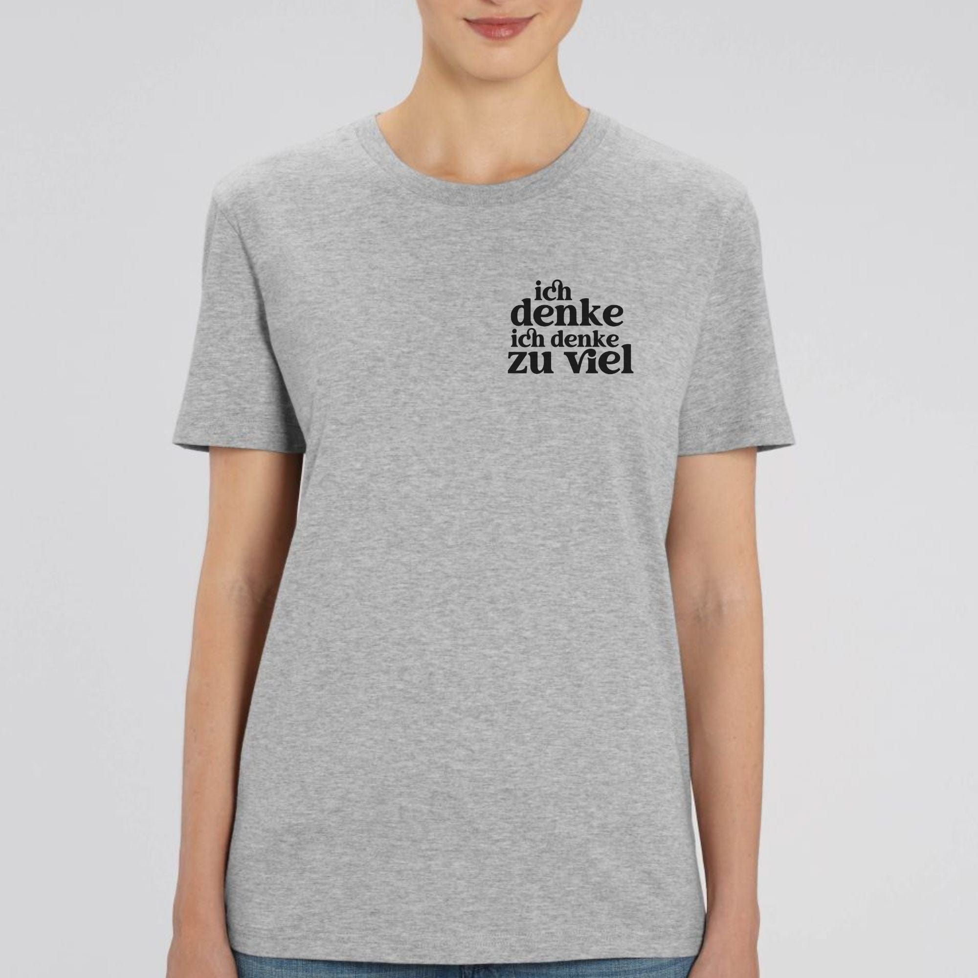 moteevation Ich denke ich denke zu viel - Bio Unisex T-Shirt Grau (Meliert) / S