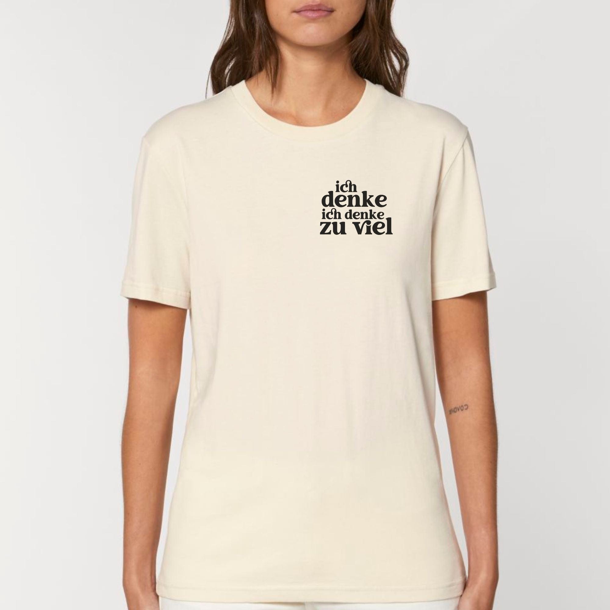 moteevation Ich denke ich denke zu viel - Bio Unisex T-Shirt Natural Raw / S