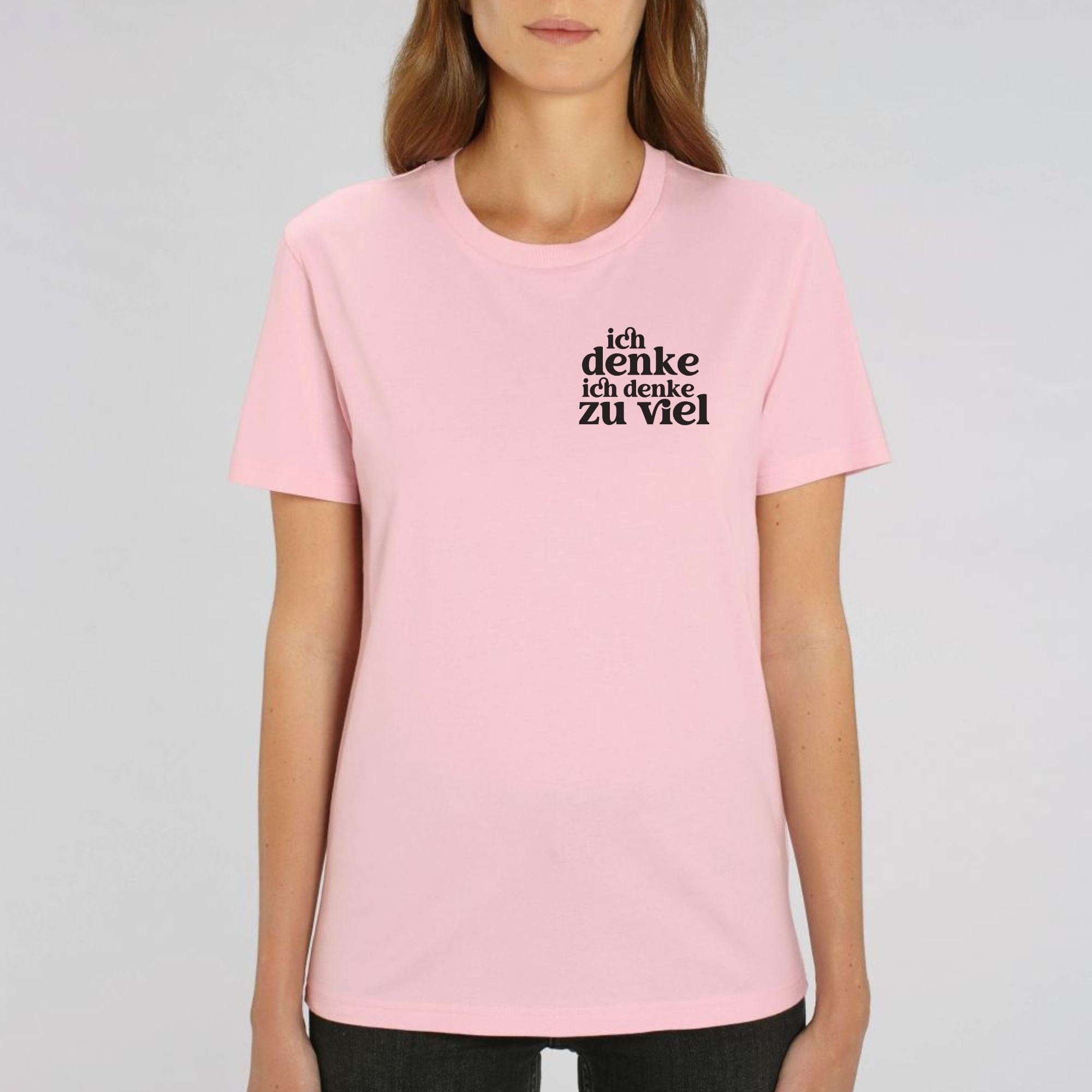 moteevation Ich denke ich denke zu viel - Bio Unisex T-Shirt Cotton Pink / S