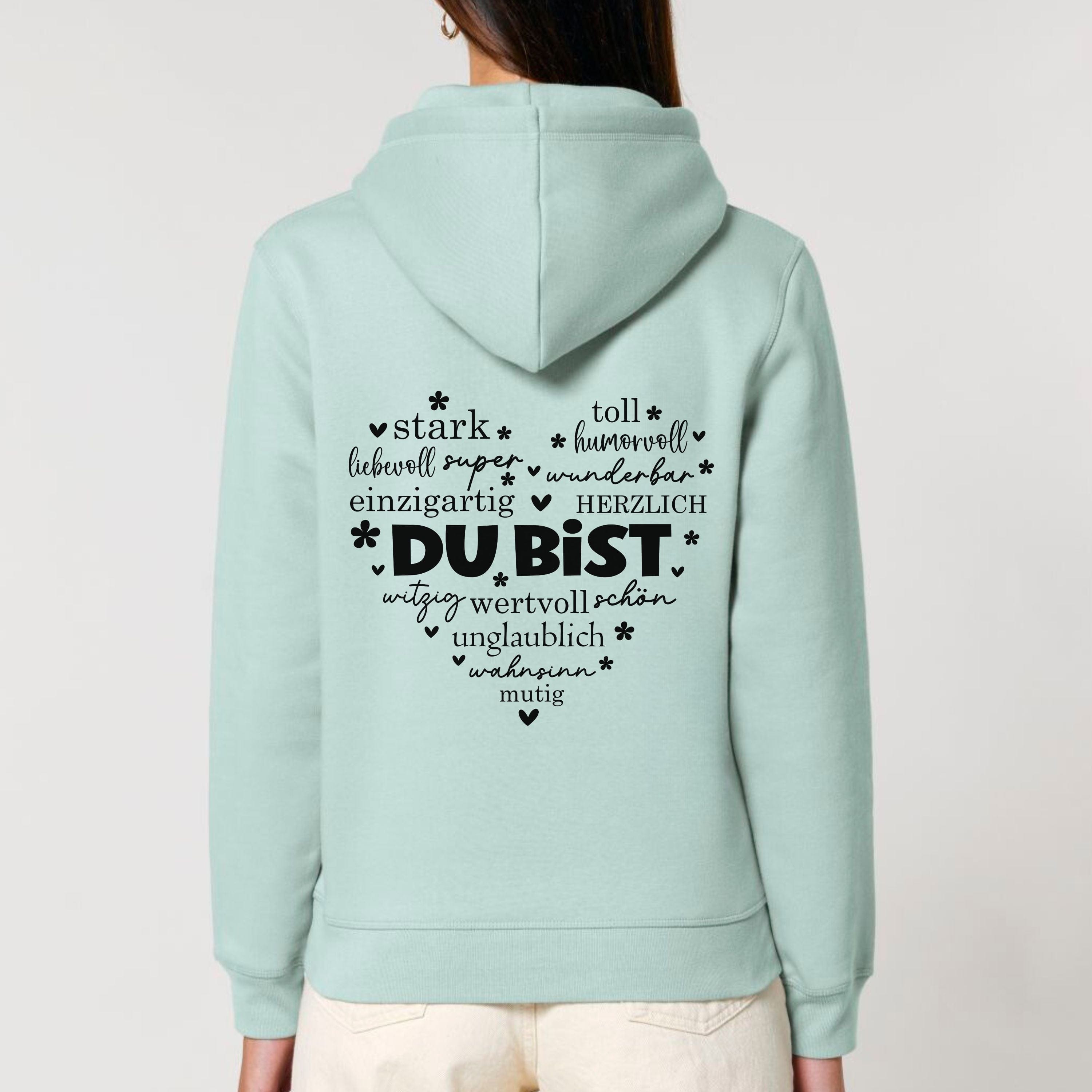 moteevation Du bist (Herz) - Bio Unisex Hoodie Caribbean Blue / XS
