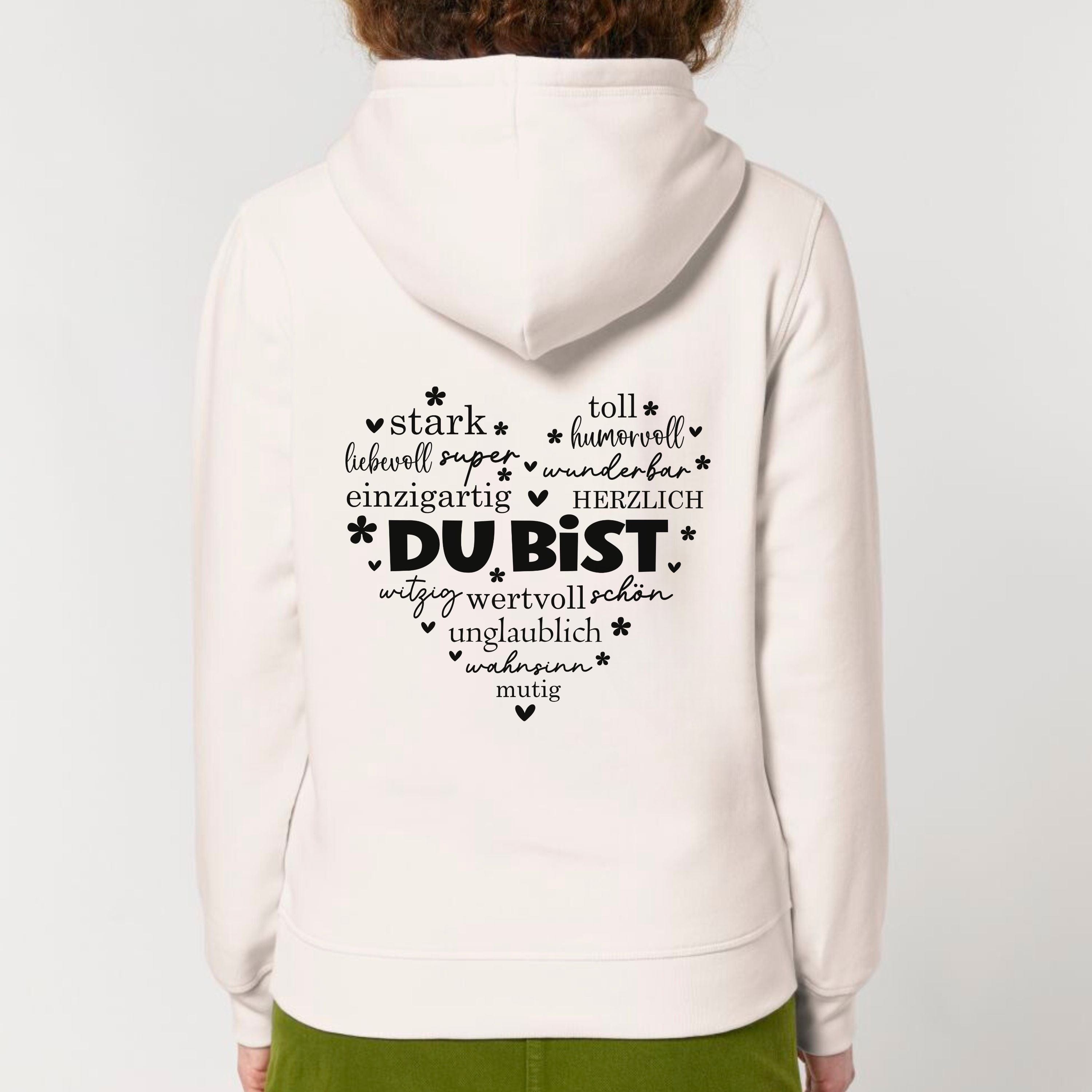 moteevation Du bist (Herz) - Bio Unisex Hoodie Vintage White / XS