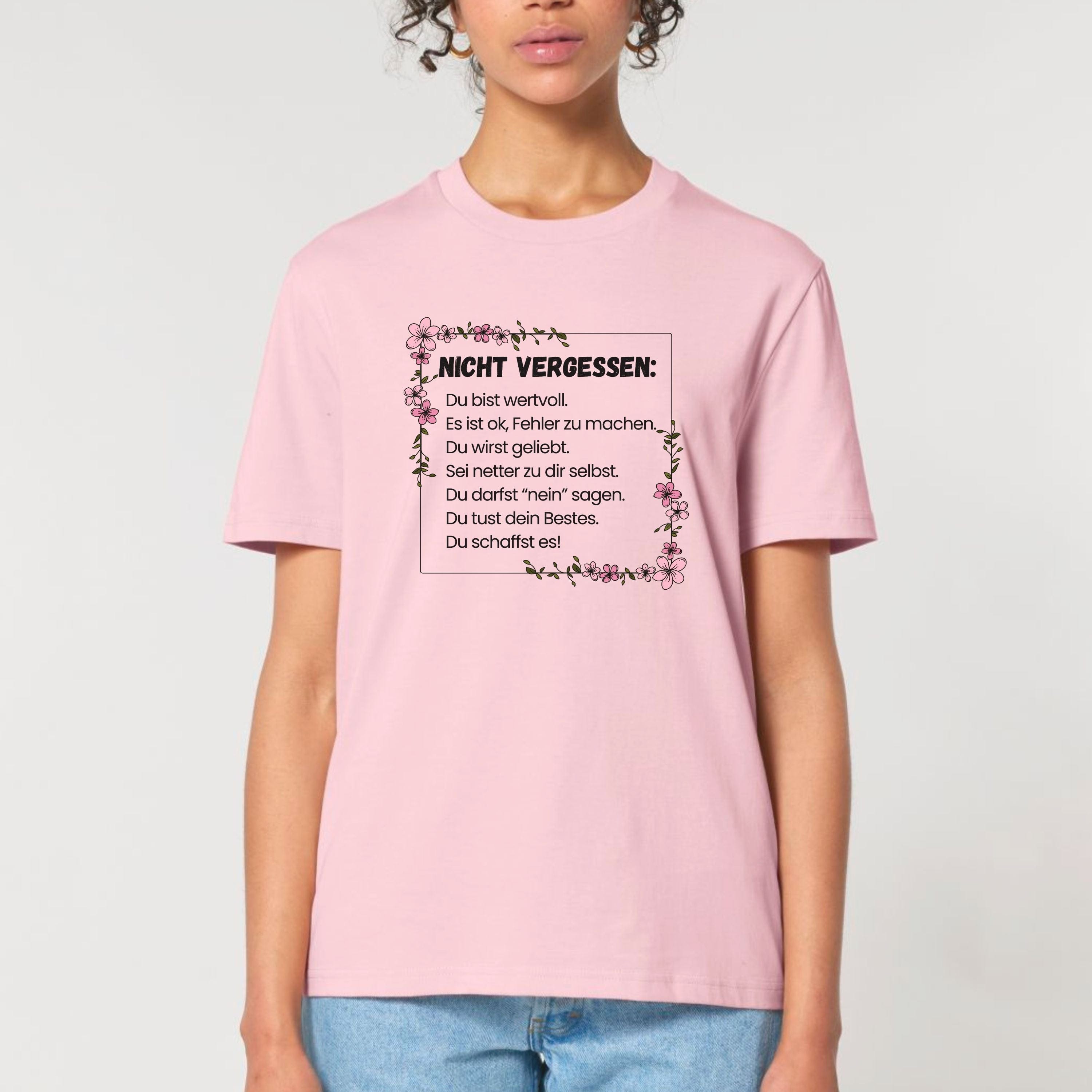 moteevation Erinnerung - Bio Unisex T-Shirt Cotton Pink / XS