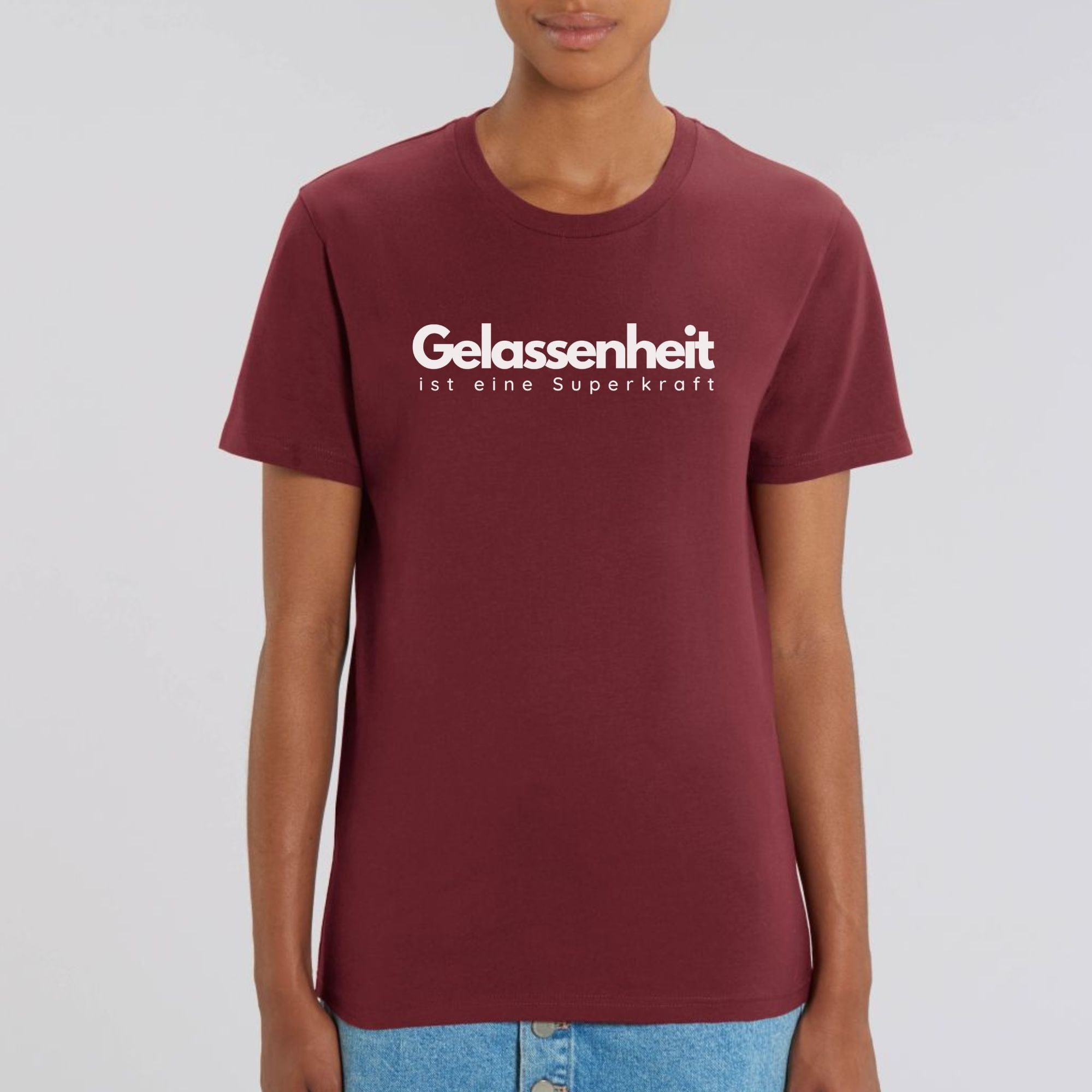 moteevation Gelassenheit - Bio Unisex T-Shirt Burgundy / XS