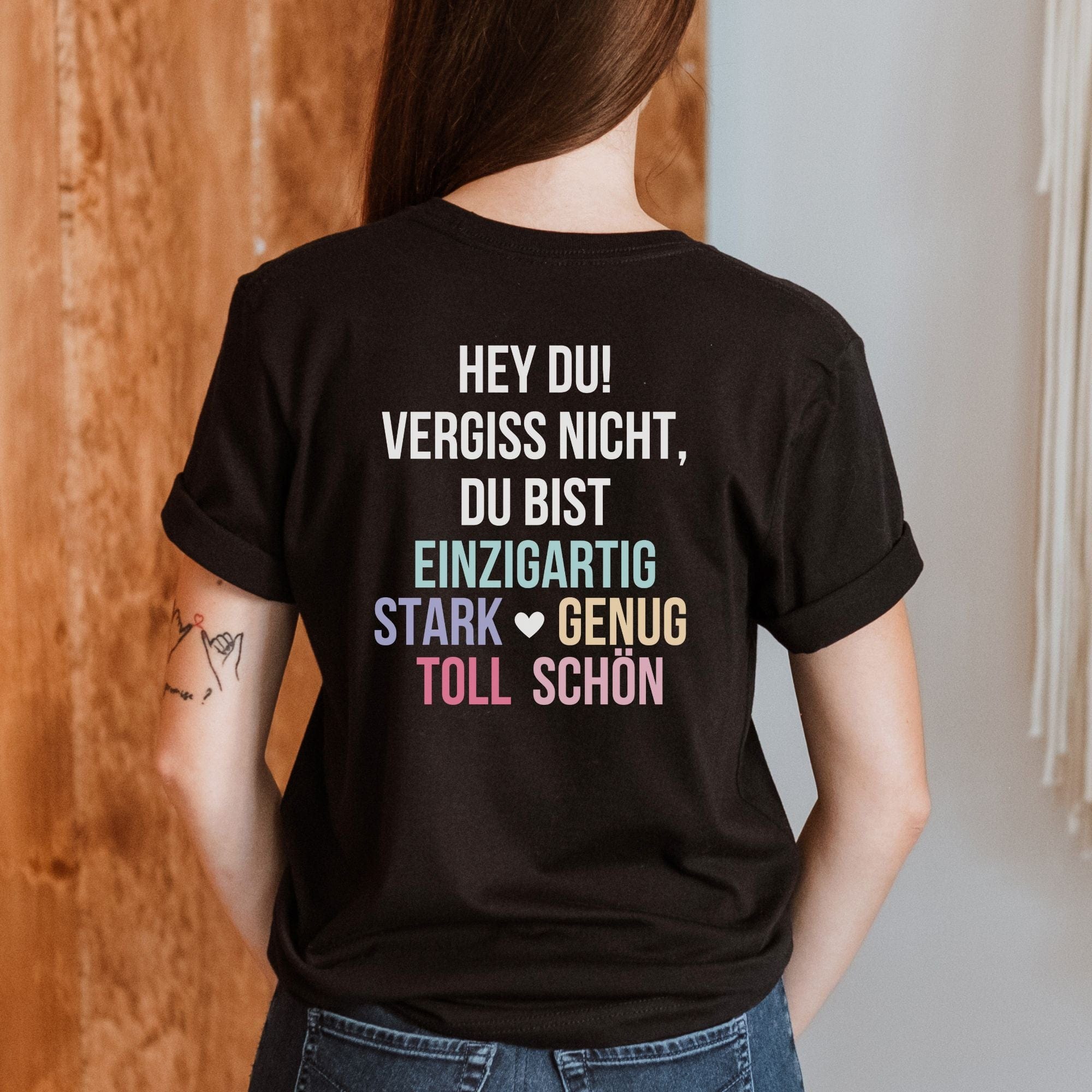 moteevation Hey du - Bio Unisex T-Shirt Schwarz / XS