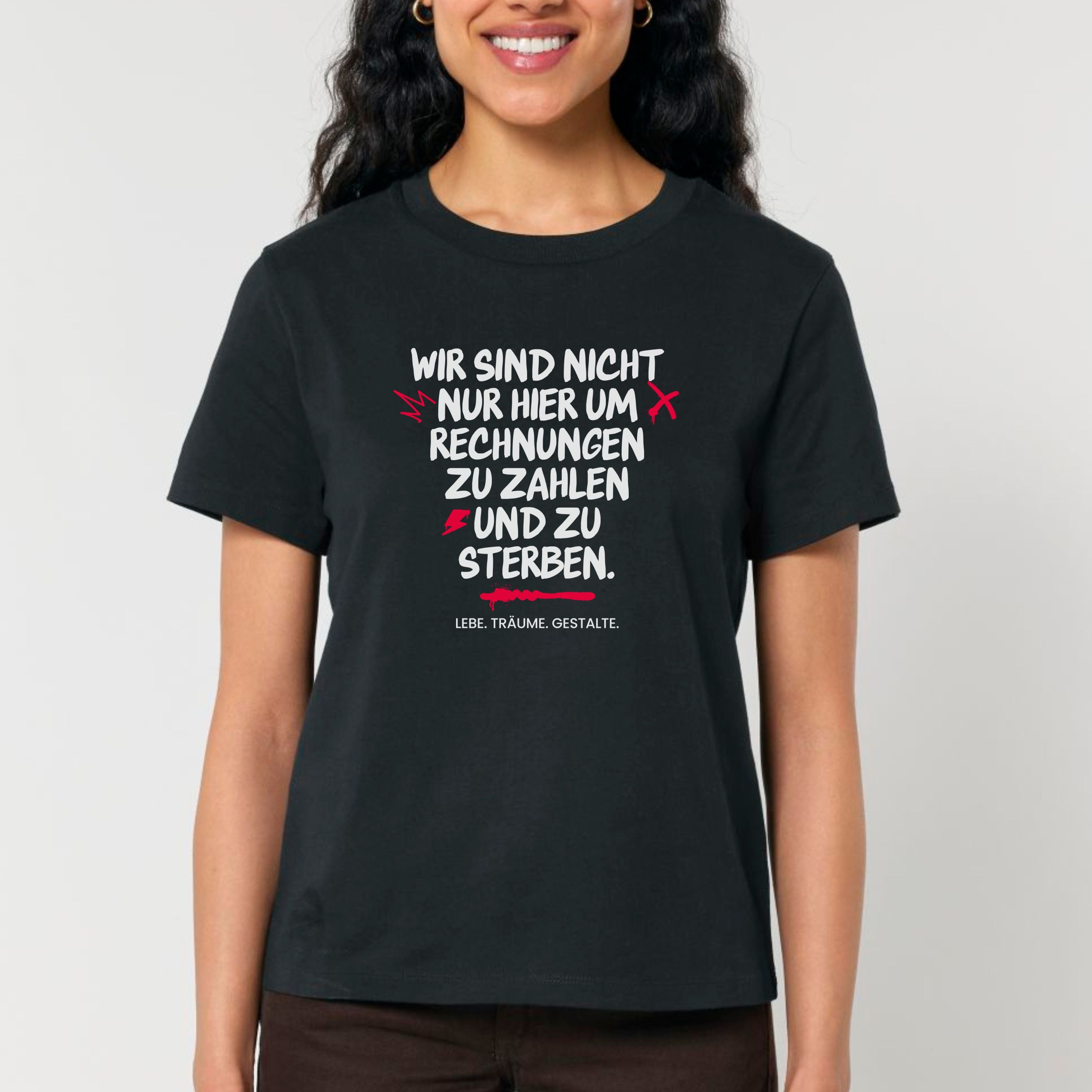 Hier für mehr - Bio Frauen T-Shirt