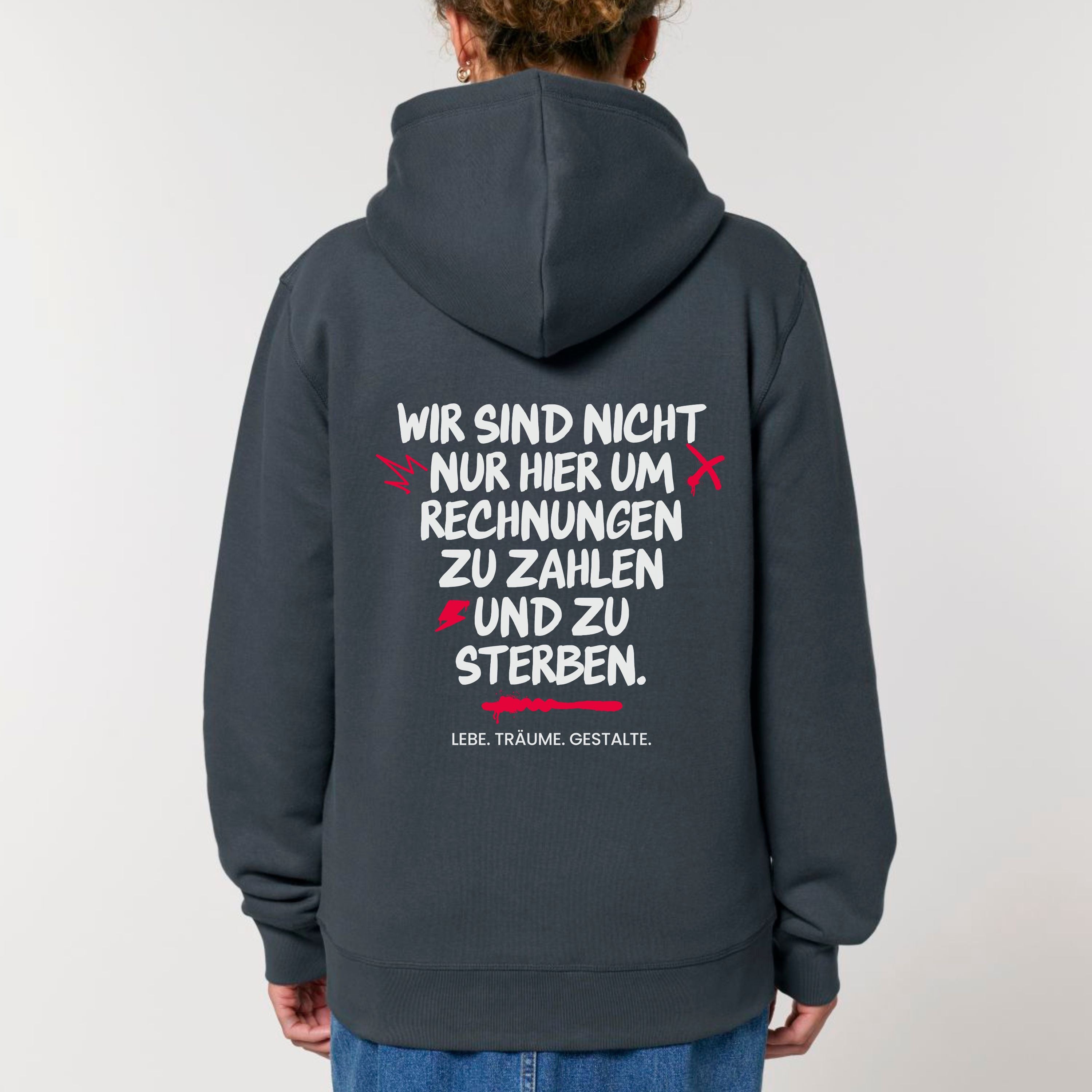 Hier für mehr - Bio Unisex Hoodie
