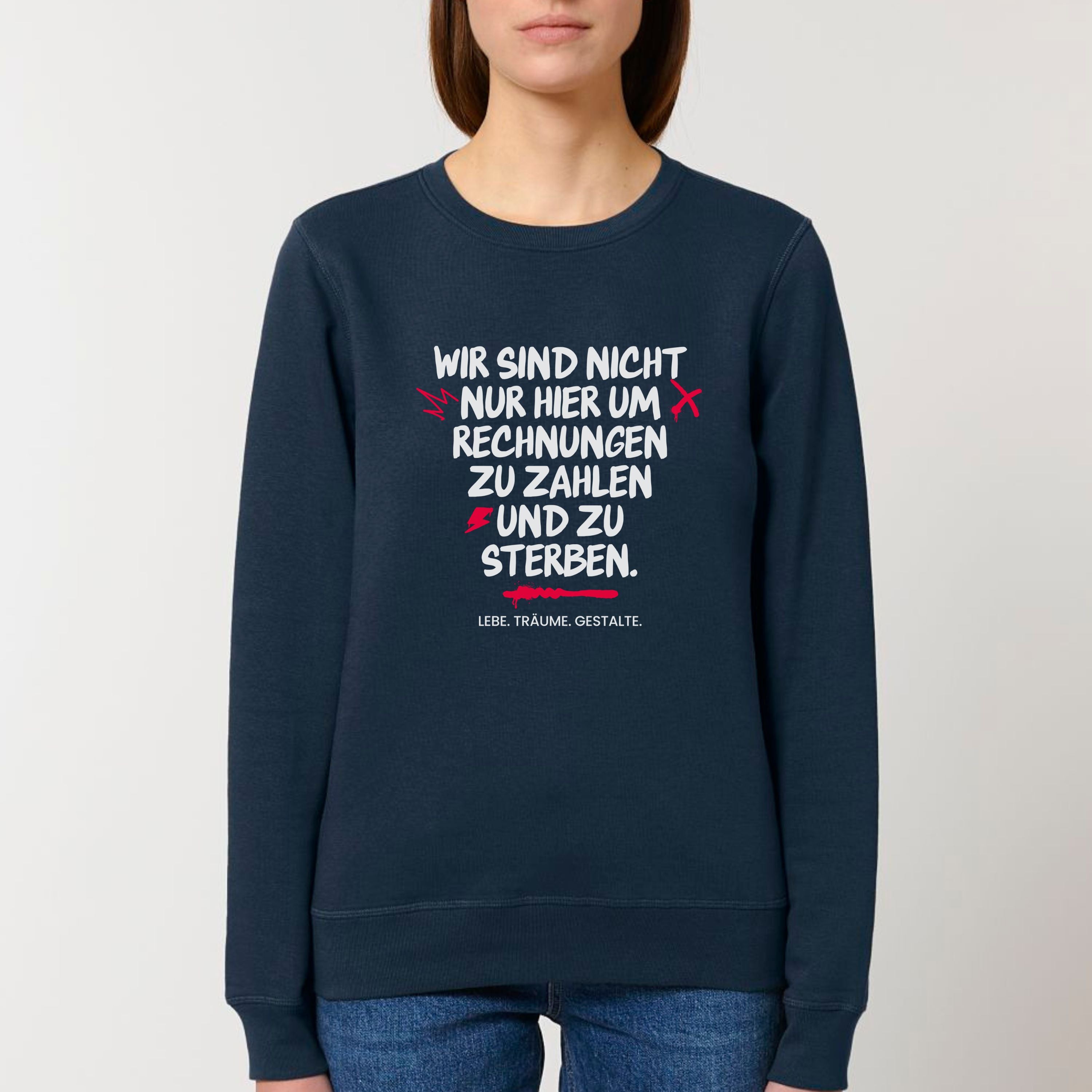 Hier für mehr - Bio Unisex Sweatshirt