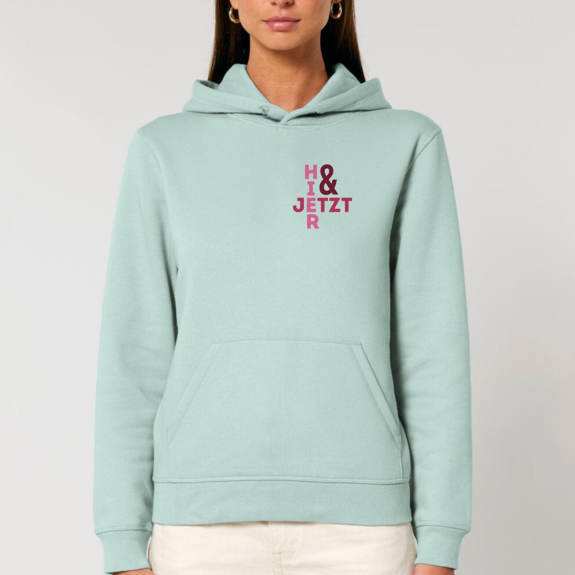 moteevation Hier & jetzt - Bio Unisex Hoodie Caribbean Blue / S