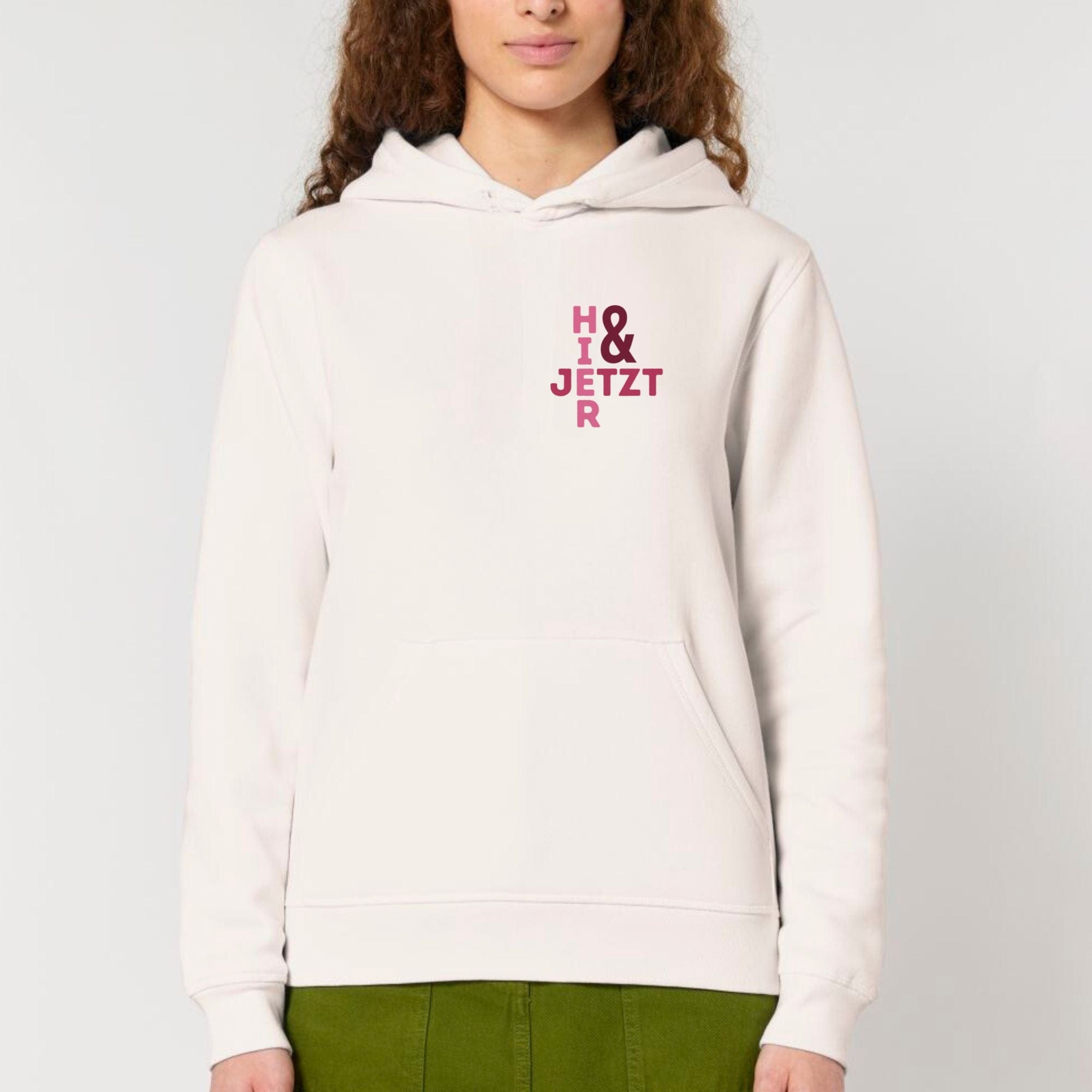 moteevation Hier & jetzt - Bio Unisex Hoodie Vintage White / 3XL