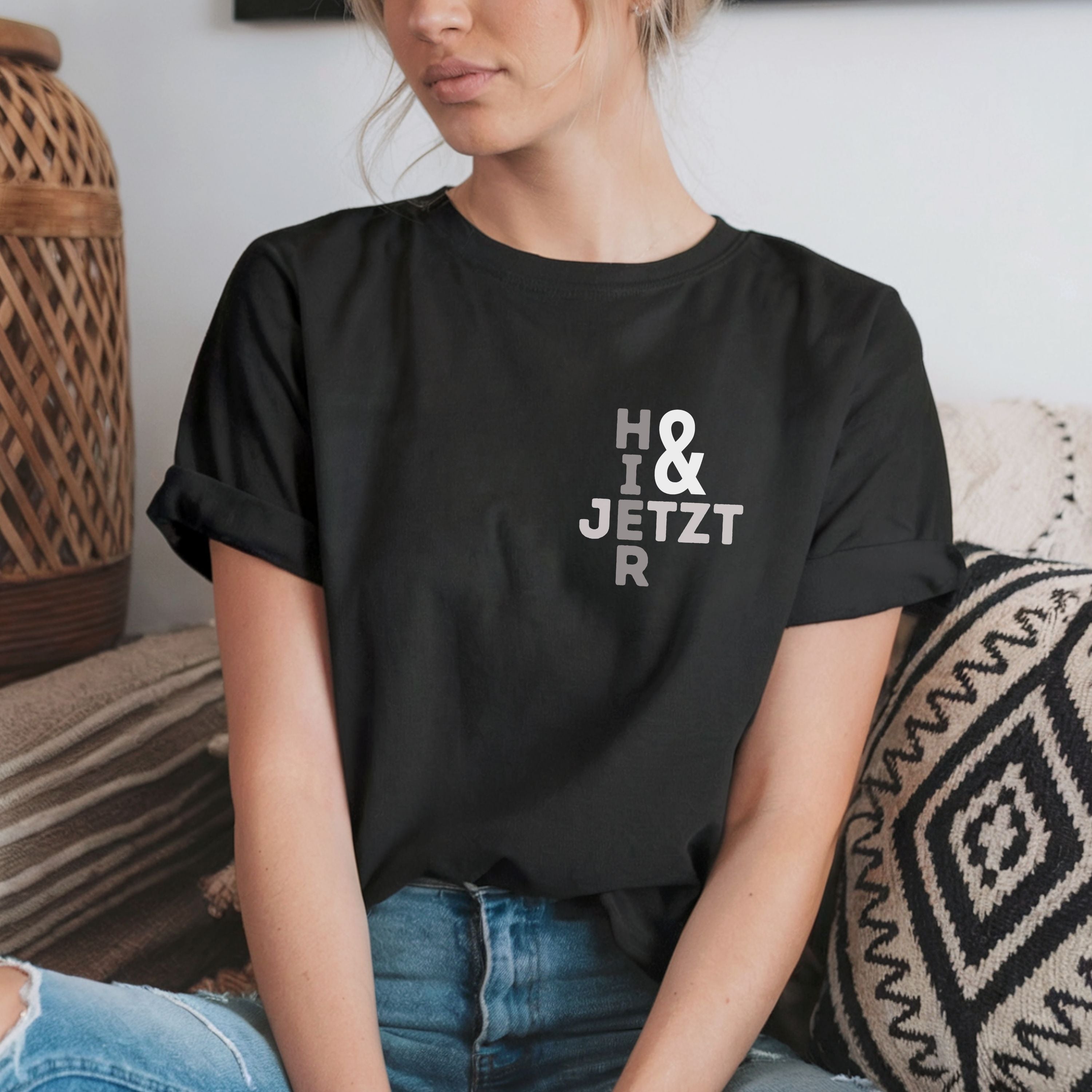 Hier & jetzt (grau) - Bio Unisex T-Shirt