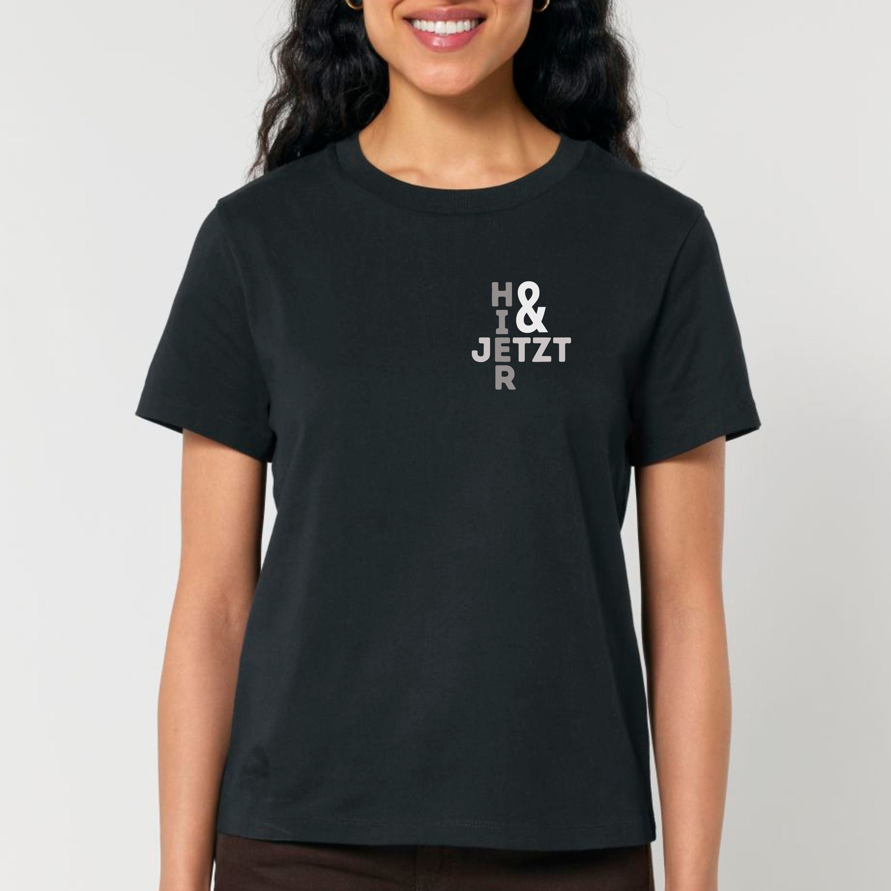 moteevation Hier & jetzt - Bio Frauen T-Shirt Black / XS