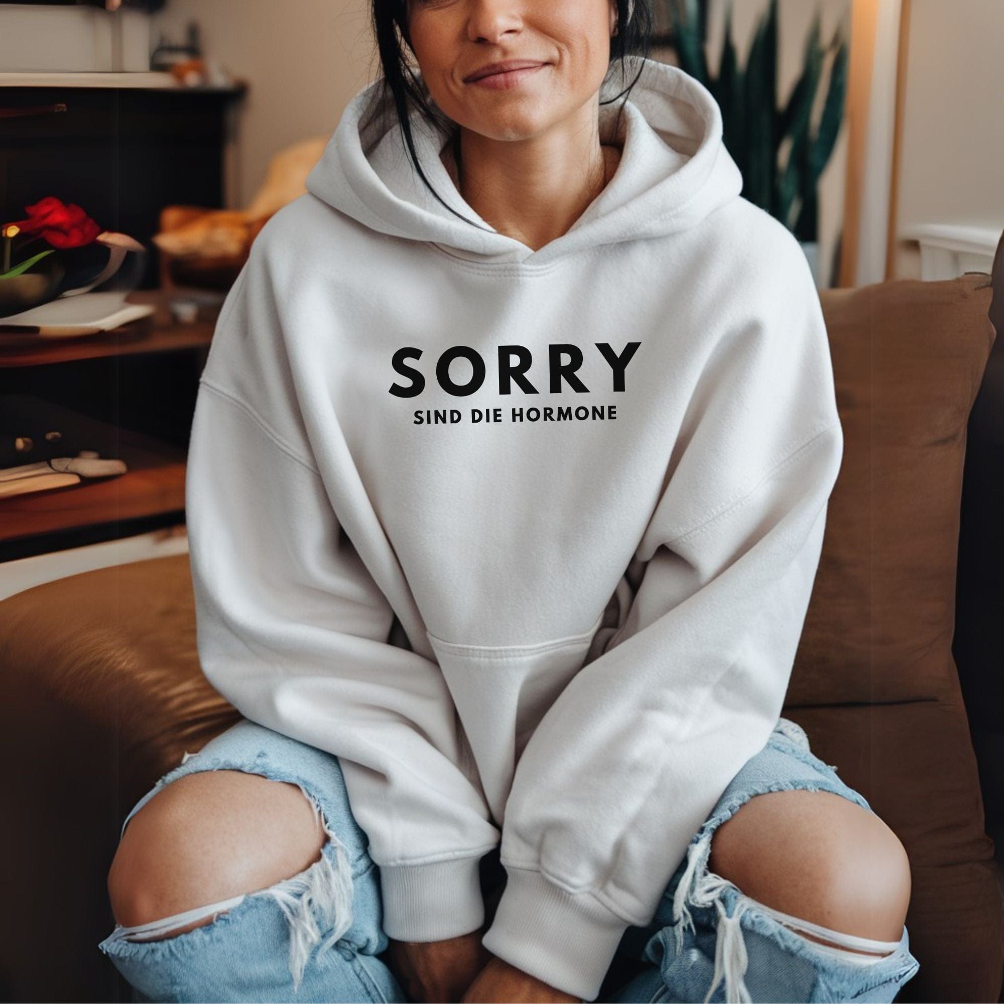 moteevation Sorry, sind die Hormone - Bio Unisex Hoodie White / XS