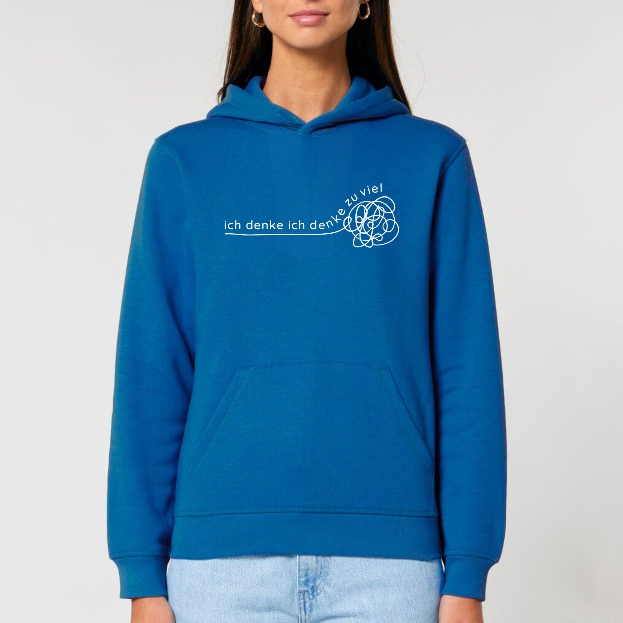moteevation Ich denke ich denke zu viel - Bio Unisex Hoodie Royal Blue / XS