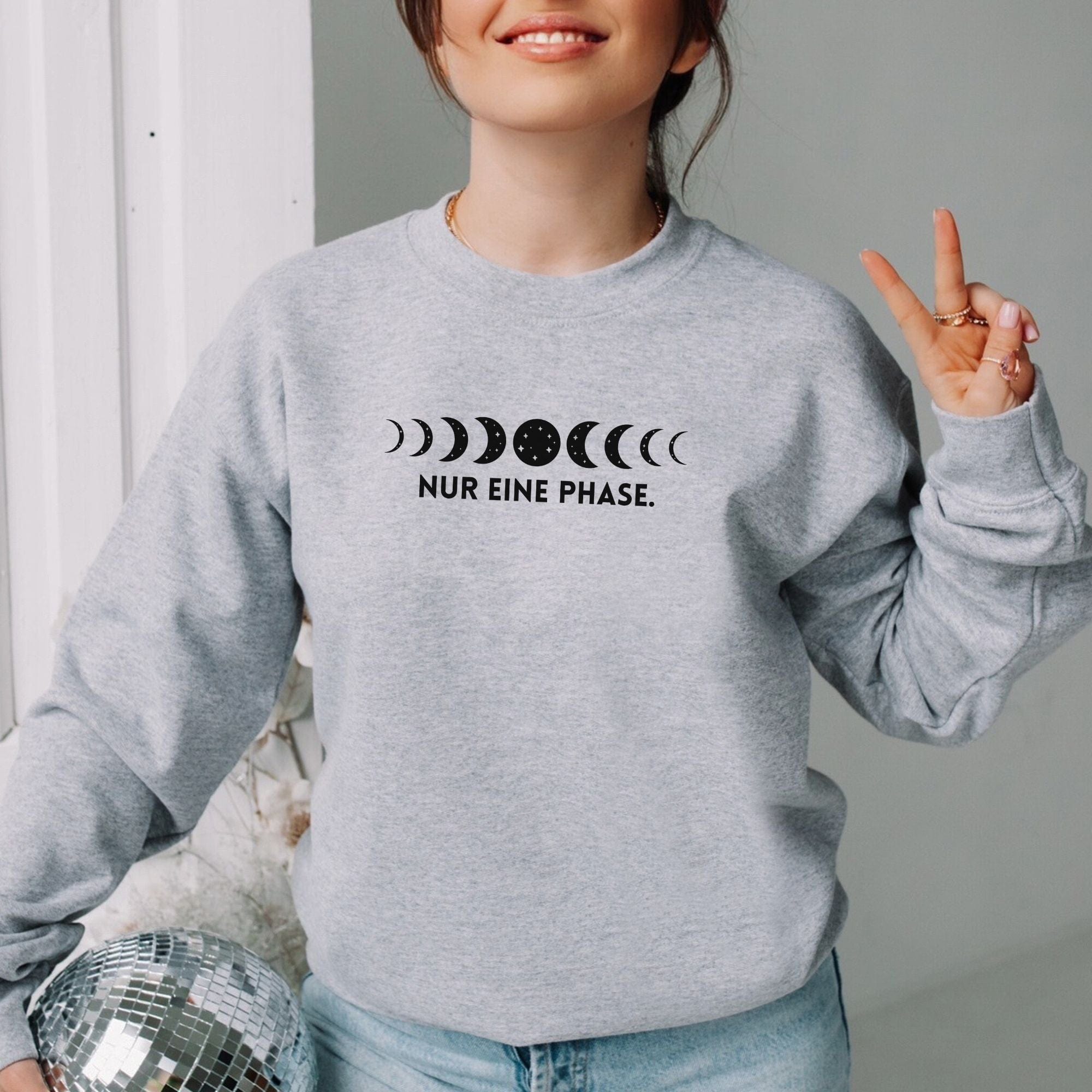 moteevation Nur eine Phase - Bio Unisex Sweatshirt Grau (Meliert) / S