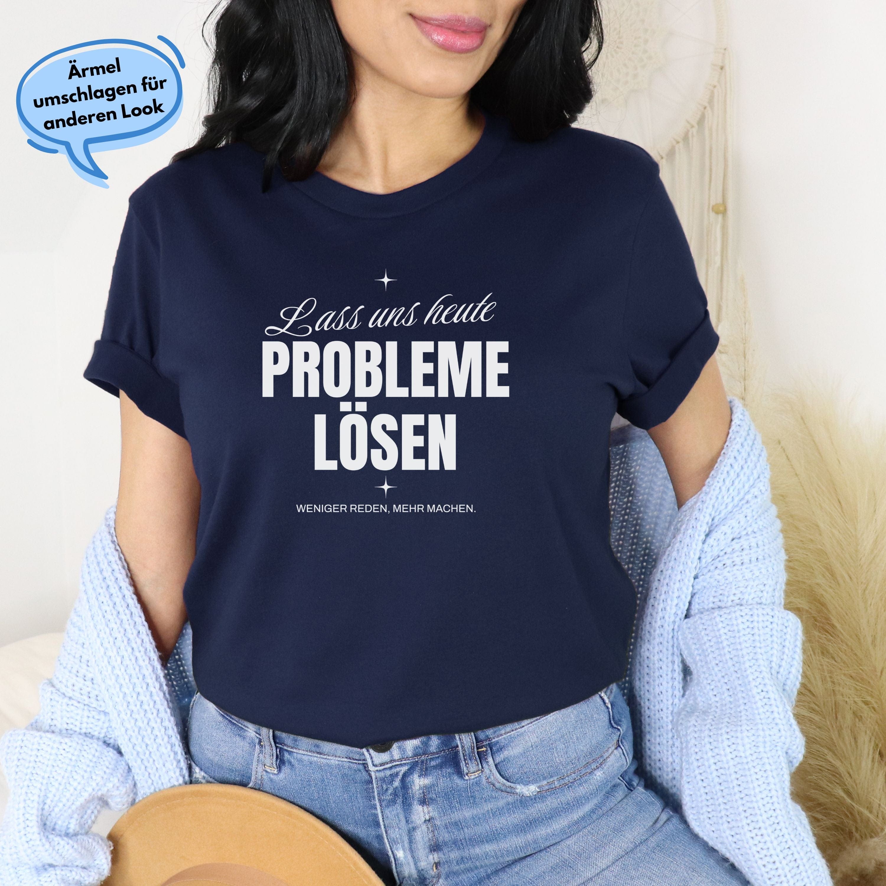 moteevation Probleme lösen - Bio Unisex T-Shirt French Navy / XS
