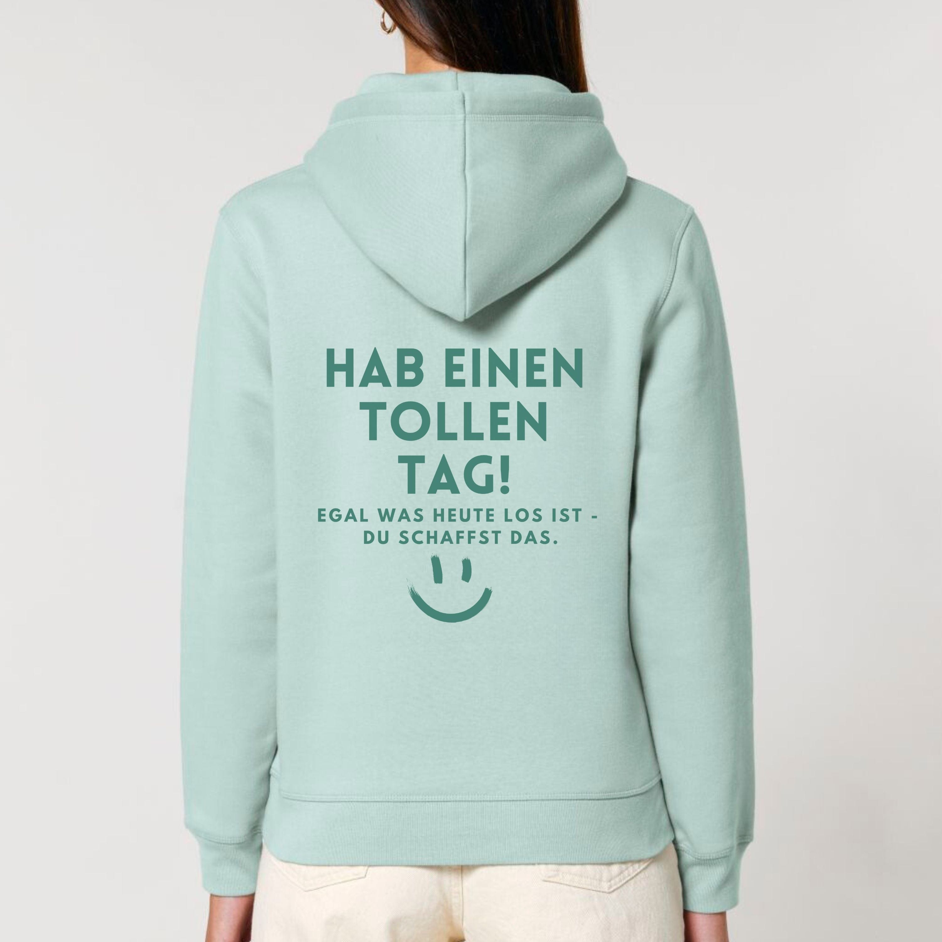 moteevation Hab einen tollen Tag - Bio Unisex Hoodie (Monochrom) Caribbean Blue / XS