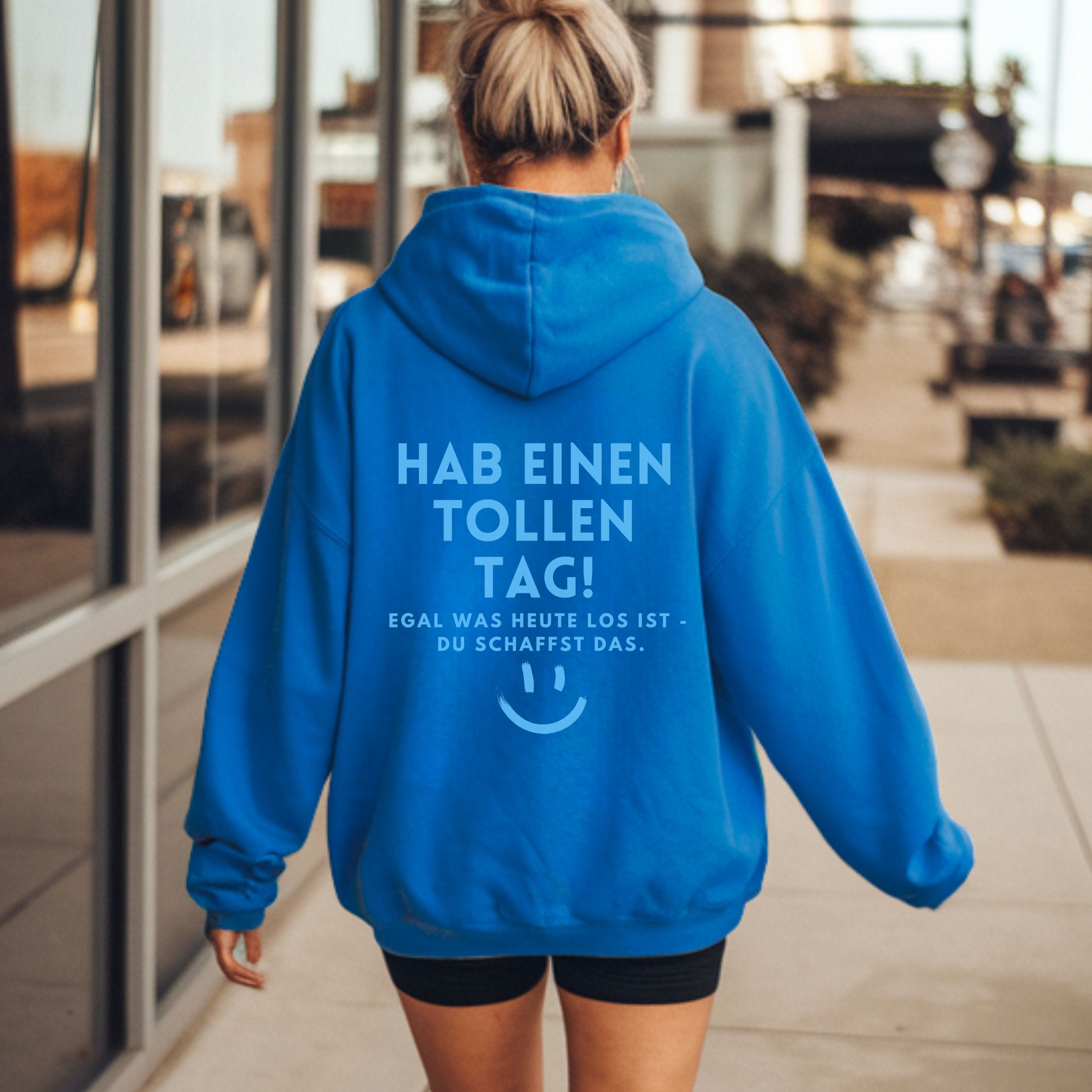 moteevation Hab einen tollen Tag - Bio Unisex Hoodie (Monochrom) Royal Blue / XS