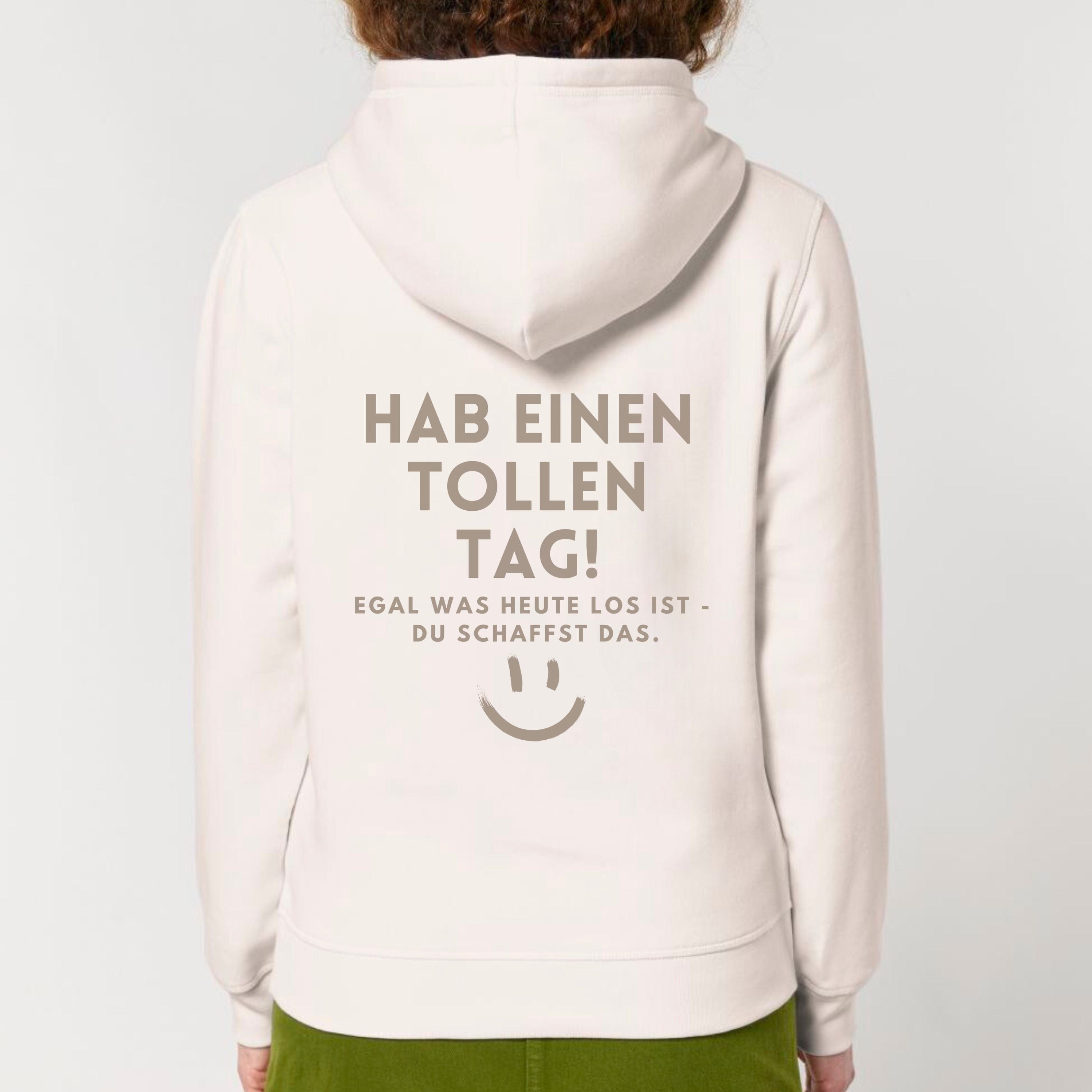 moteevation Hab einen tollen Tag - Bio Unisex Hoodie (Monochrom) Vintage White / XS