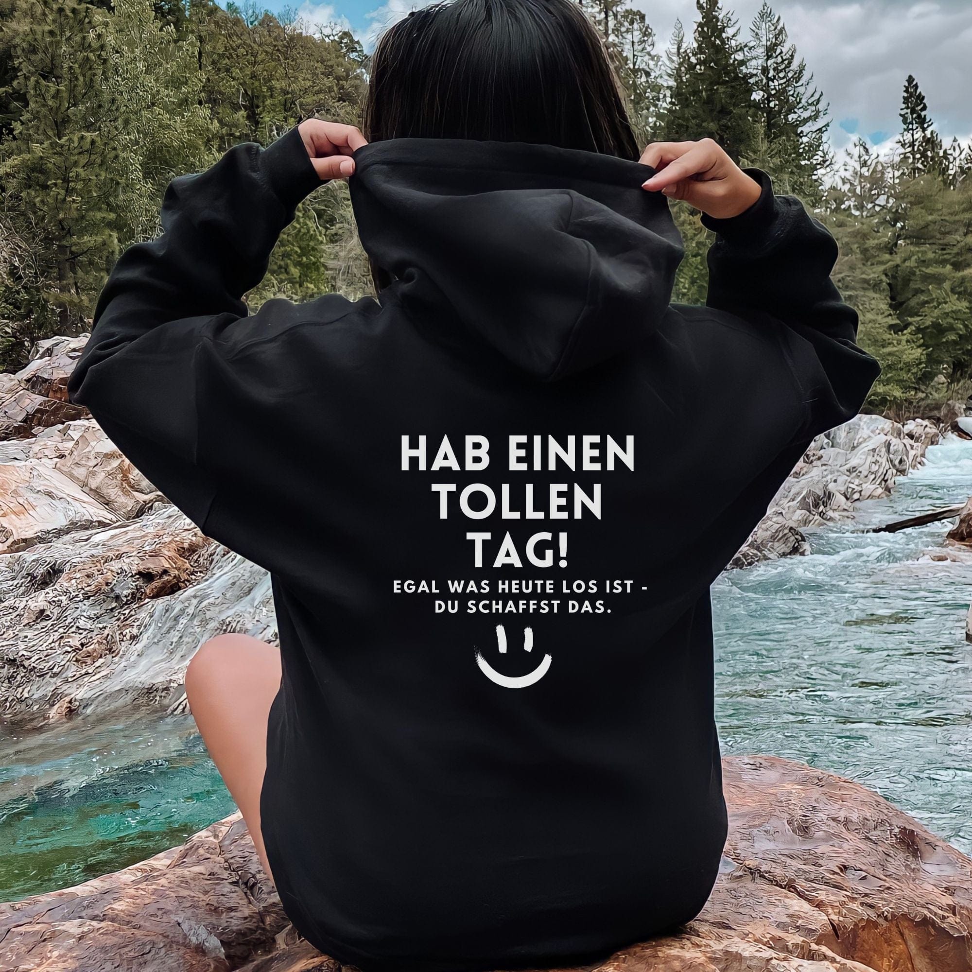 moteevation Hab einen tollen Tag - Bio Unisex Hoodie Black / XS