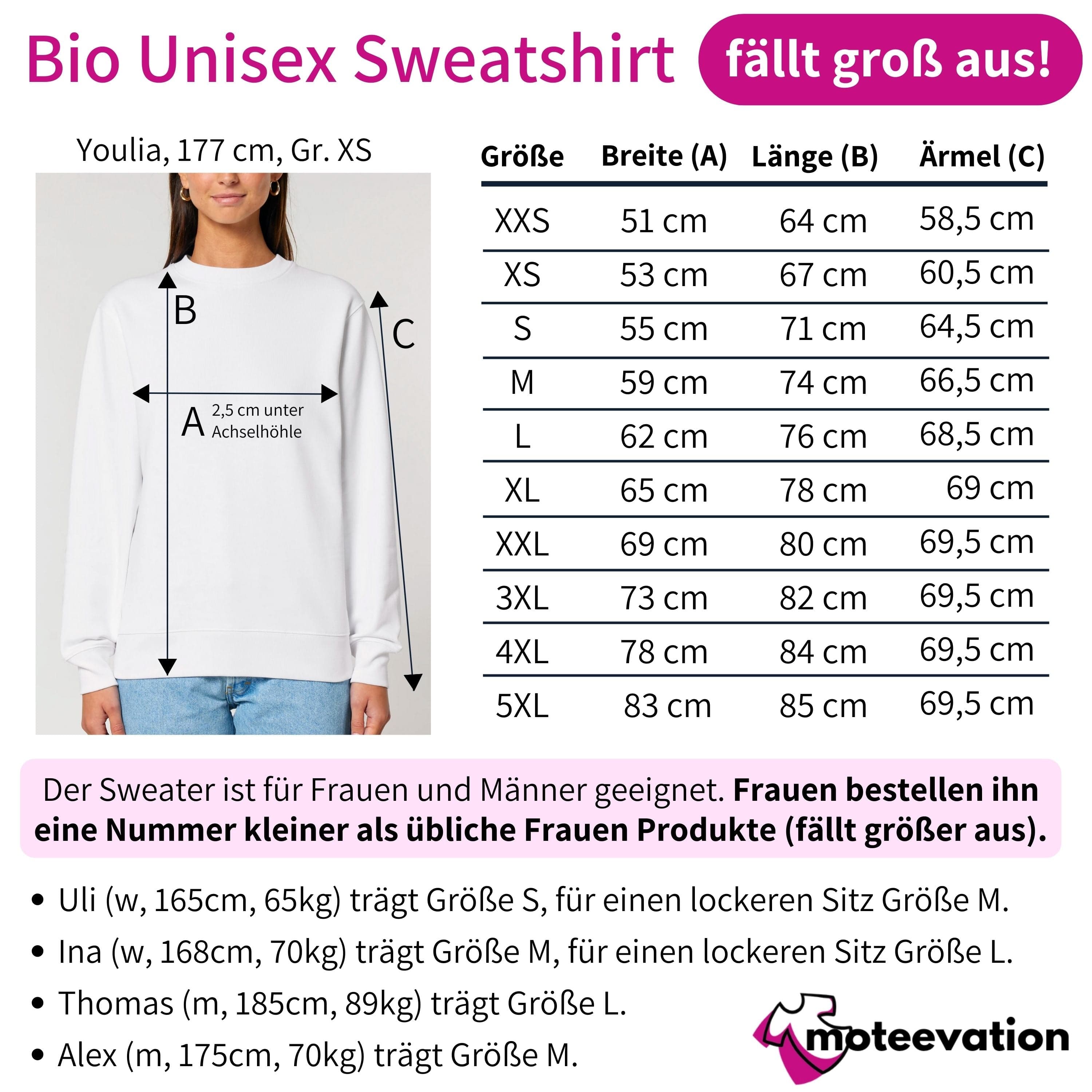 moteevation  Hier & jetzt - Bio Unisex Sweatshirt