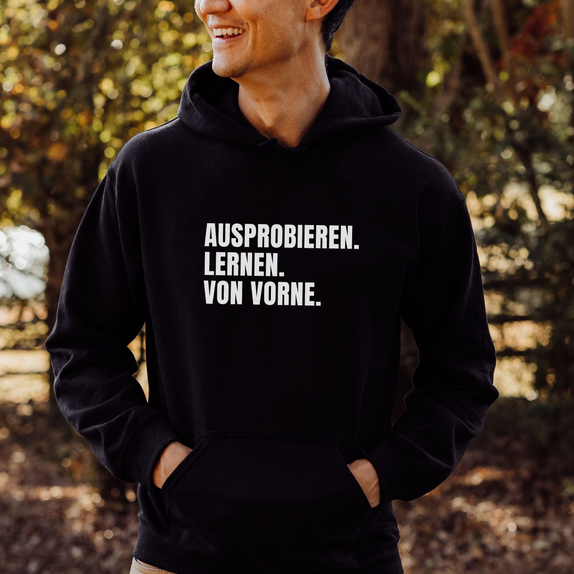 moteevation  Ausprobieren. Lernen. Von vorne. - Bio Unisex Hoodie