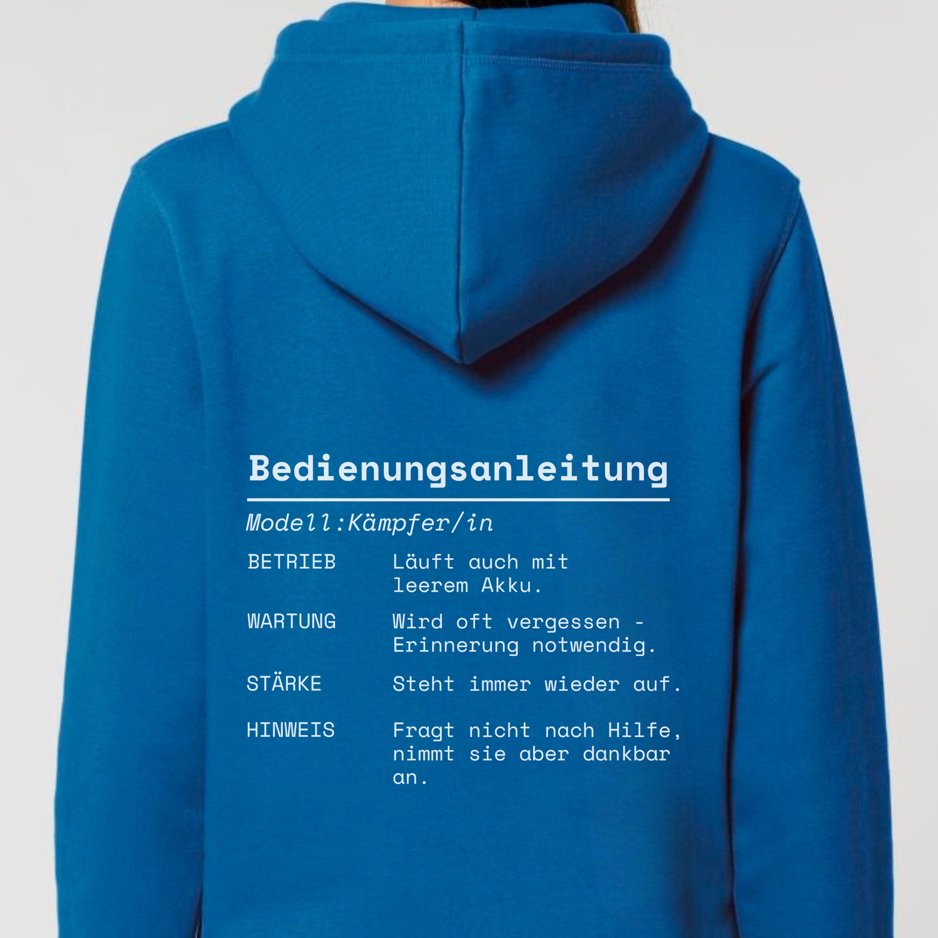 Bedienungsanleitung Kämpferin / Kämpfer - Bio Unisex Hoodie