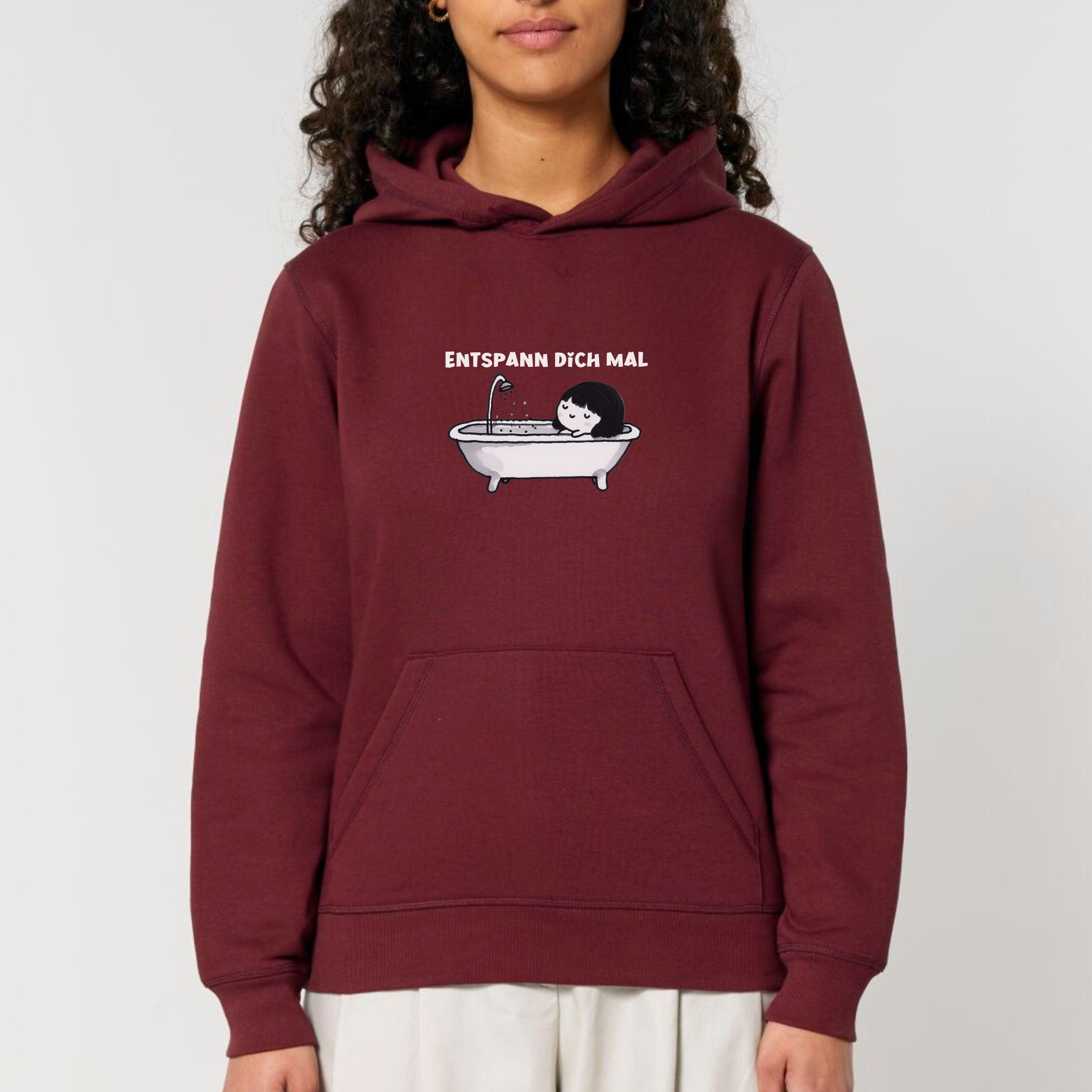 moteevation  Entspann dich mal - Bio Unisex Hoodie Burgundy / XS