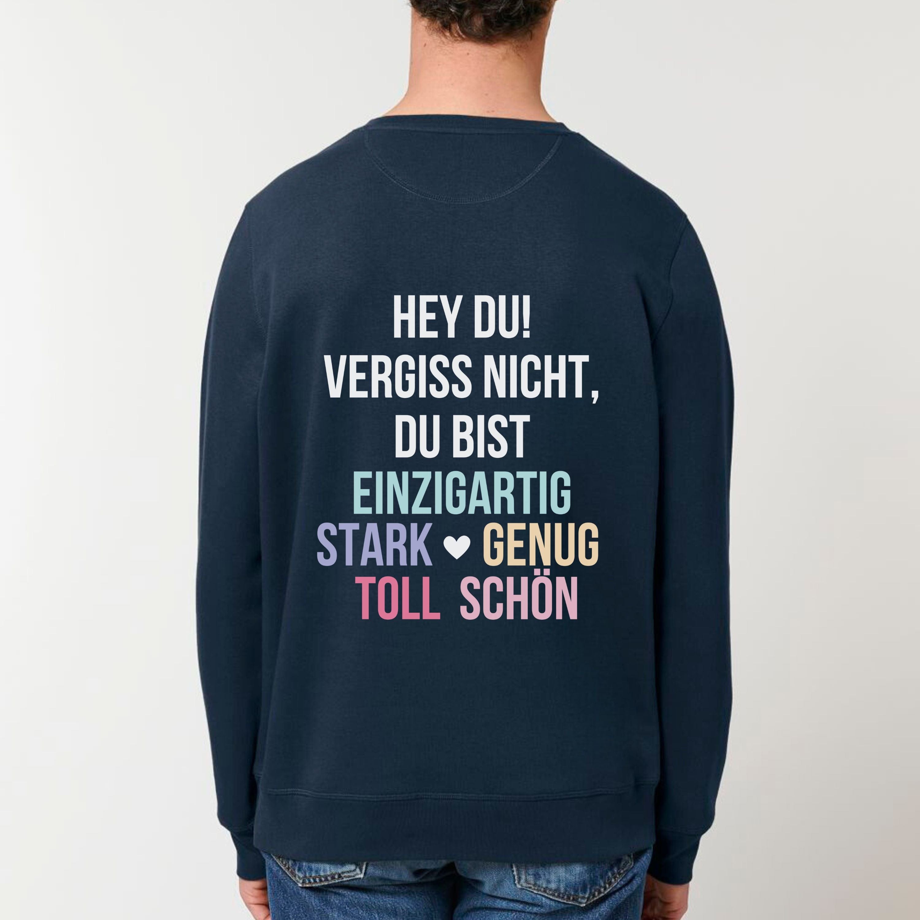 moteevation  Hey du - Bio Unisex Sweatshirt French Navy / XS