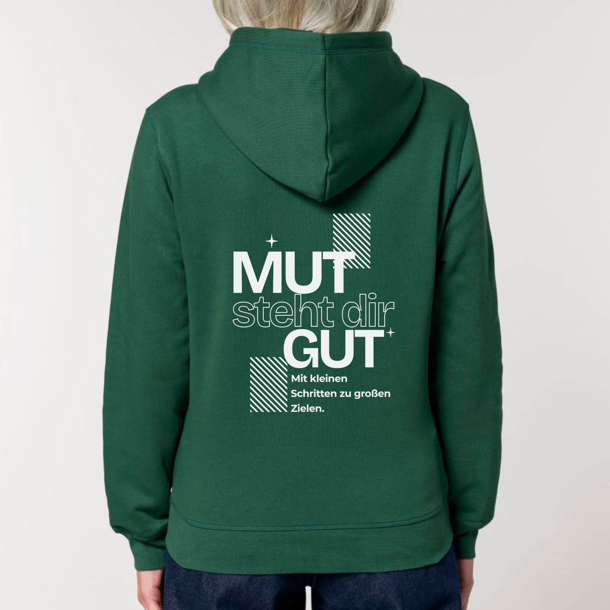 Mut steht dir gut - Bio Unisex Hoodie (Backprint)