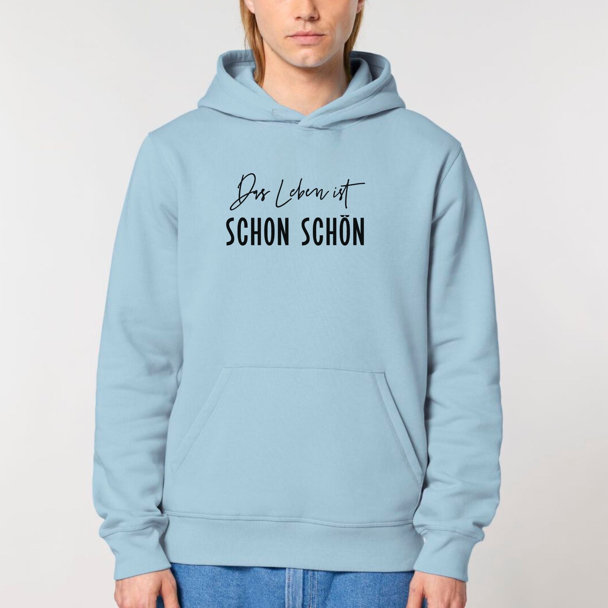 moteevation  Das Leben ist schon schön - Bio Unisex Hoodie Sky Blue / XS