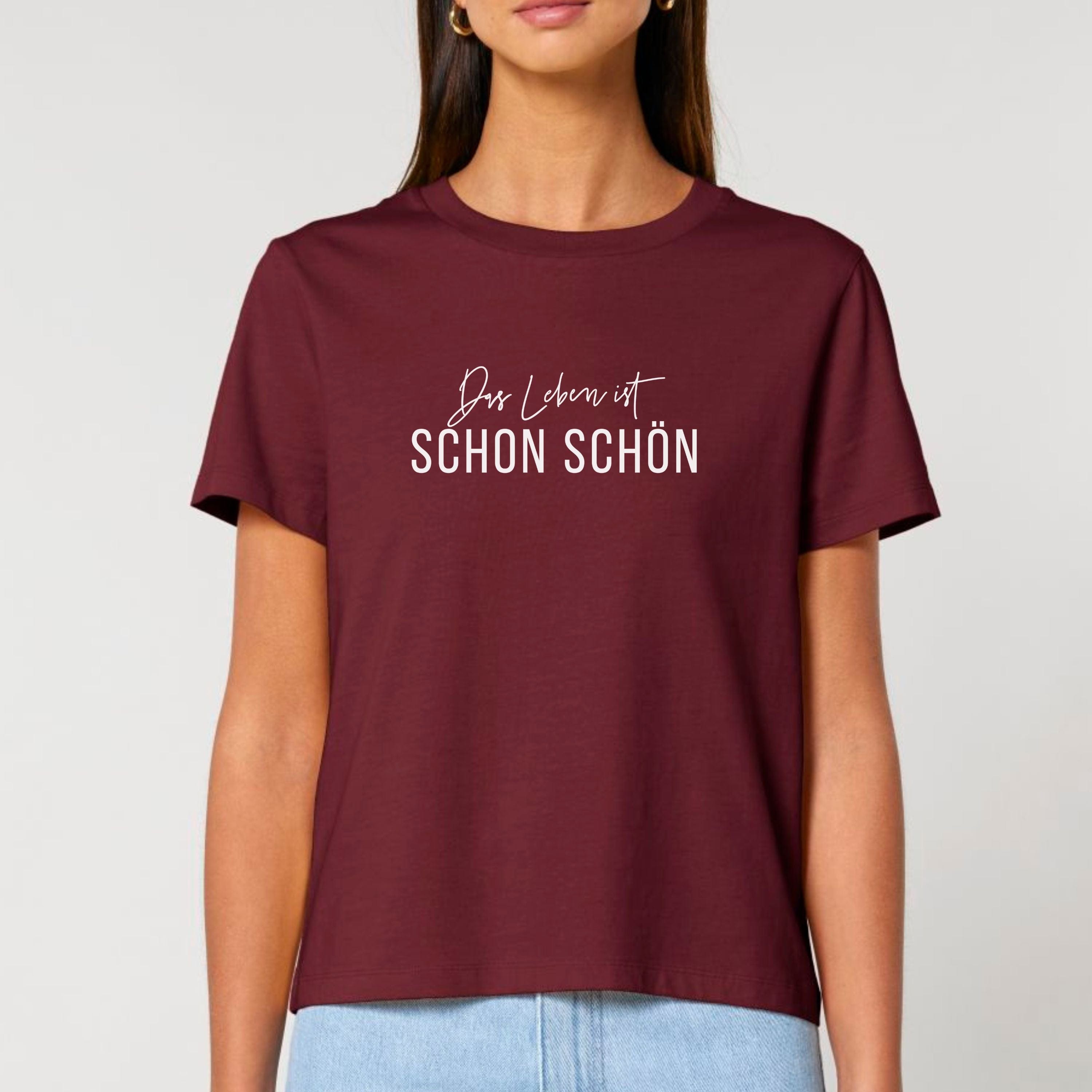 moteevation  Das Leben ist schon schön  - Bio Frauen T-Shirt Burgundy / XS