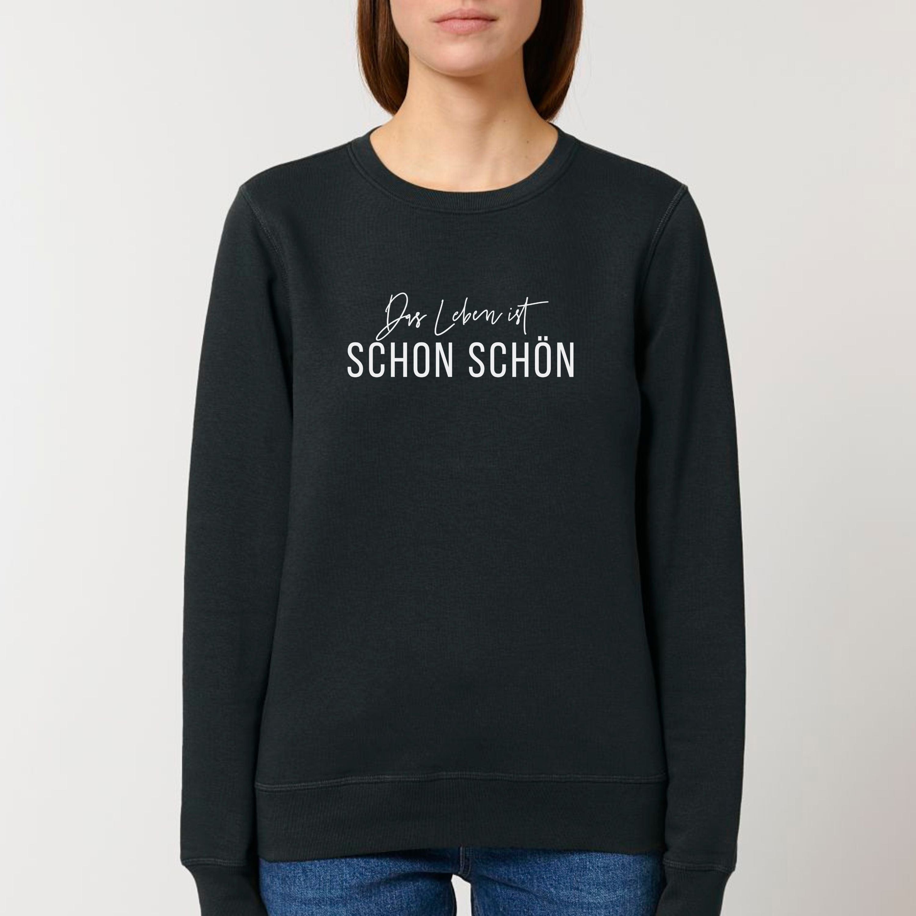 moteevation  Das Leben ist schon schön - Bio Unisex Sweatshirt Black / XS