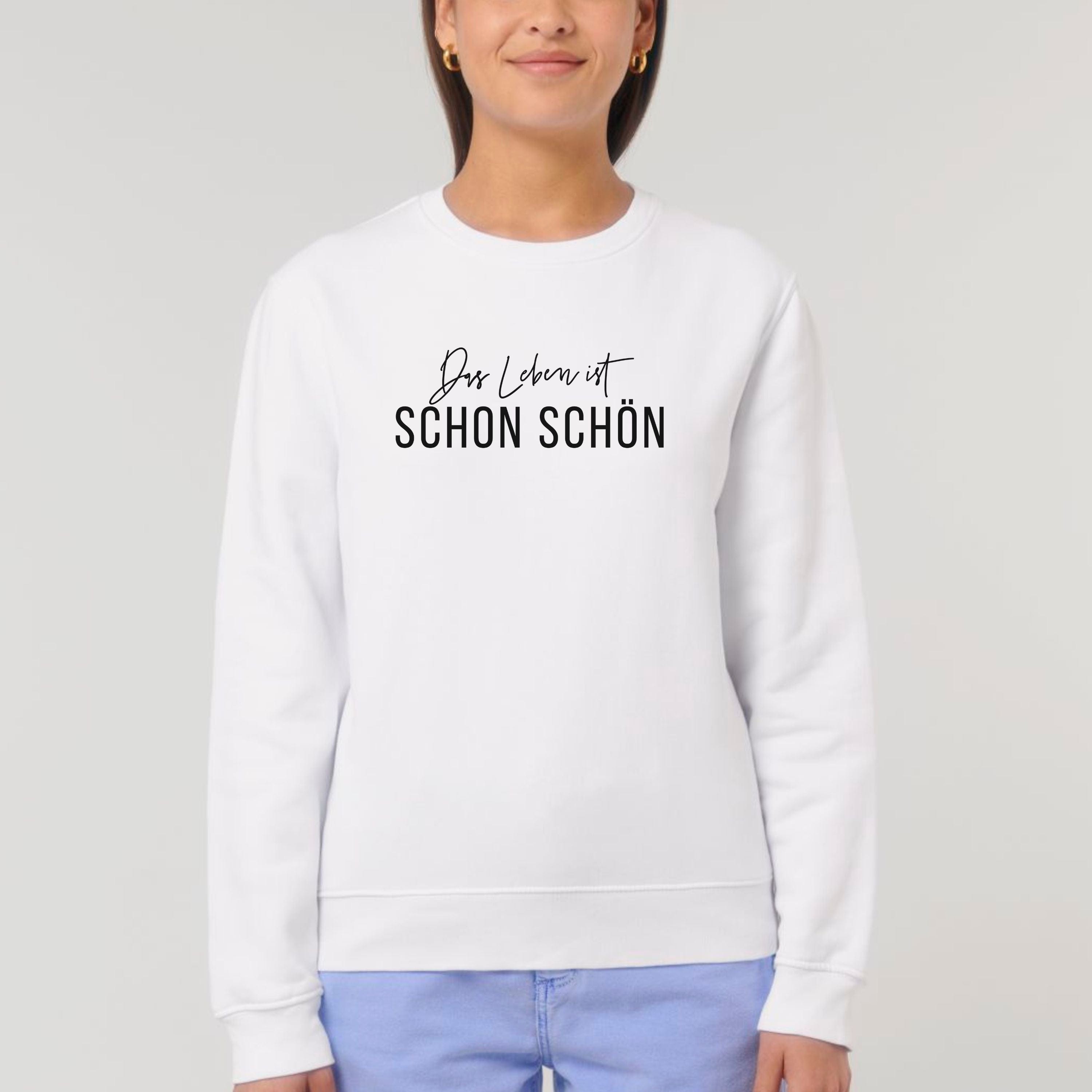 moteevation  Das Leben ist schon schön - Bio Unisex Sweatshirt White / XS