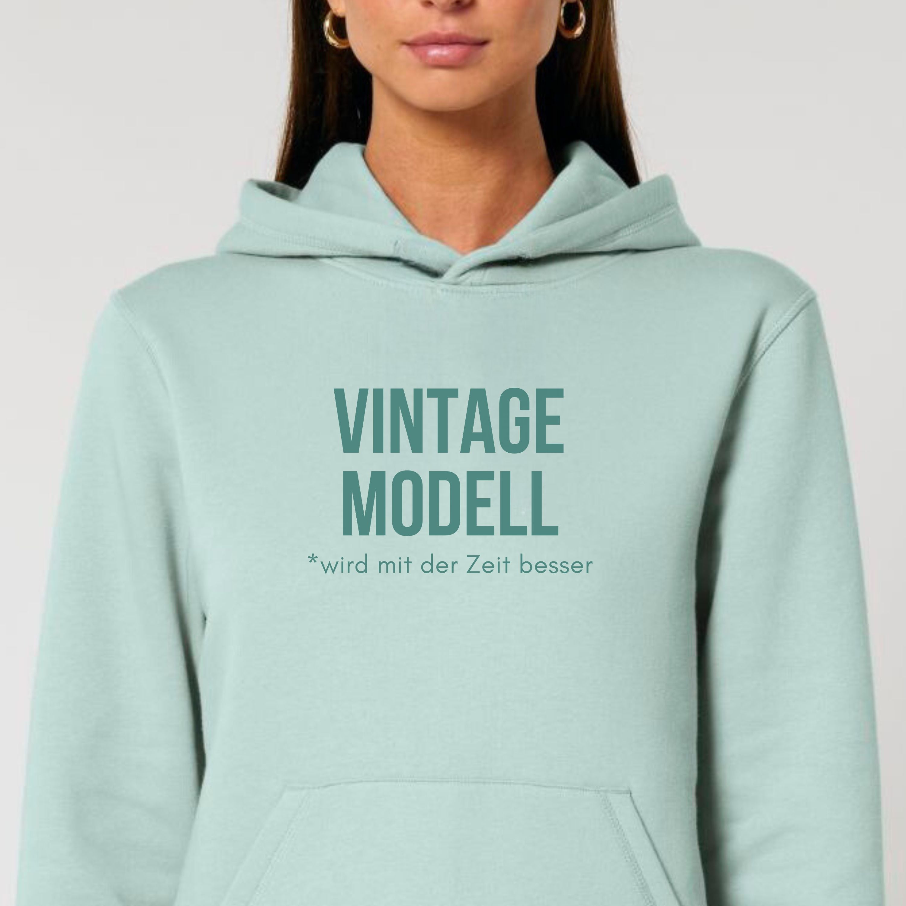 Vintage Modell (monochrom) - Bio Unisex Hoodie
