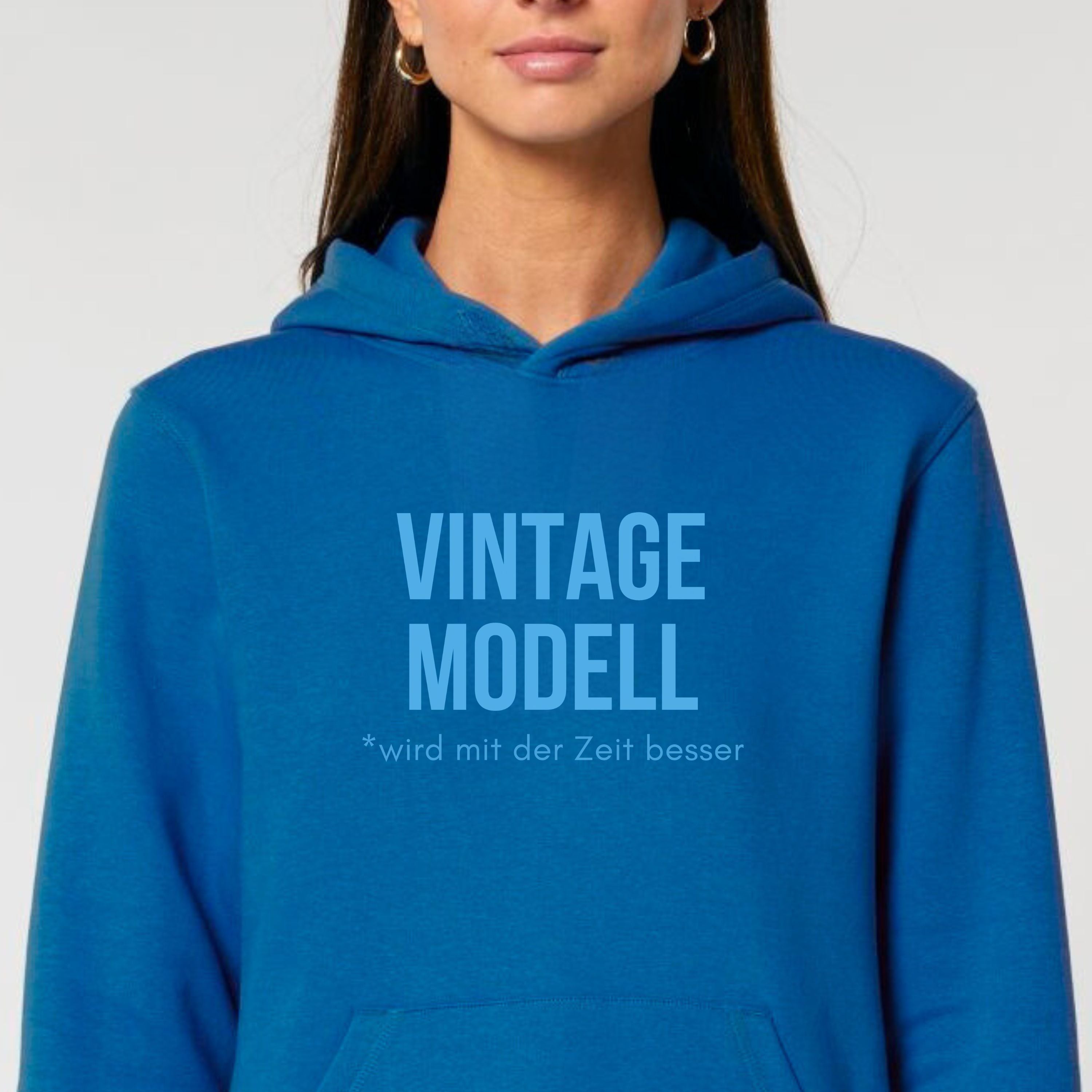 Vintage Modell (monochrom) - Bio Unisex Hoodie